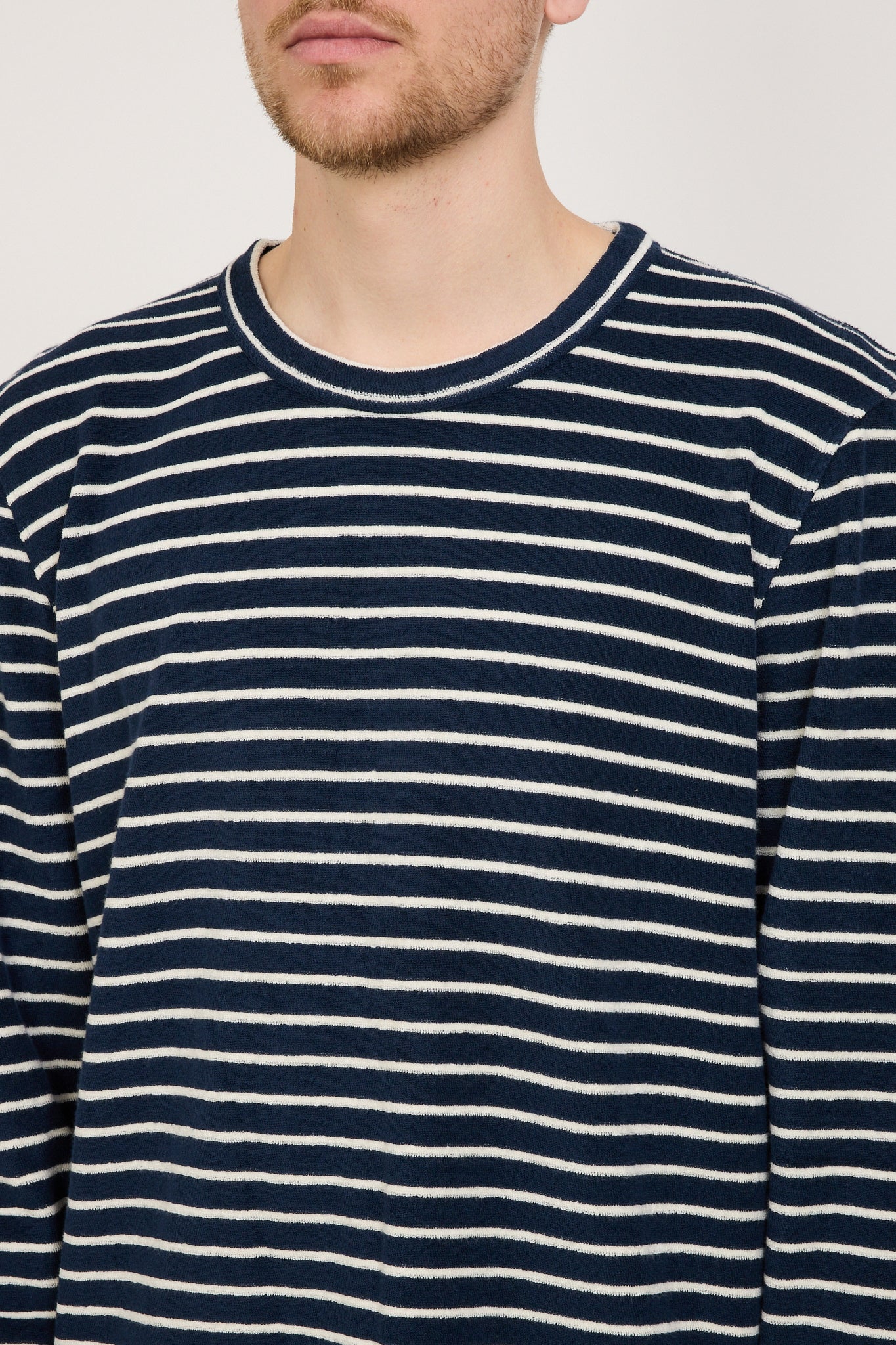 YMC | X Sweatshirt Navy/Ecru | Maplestore