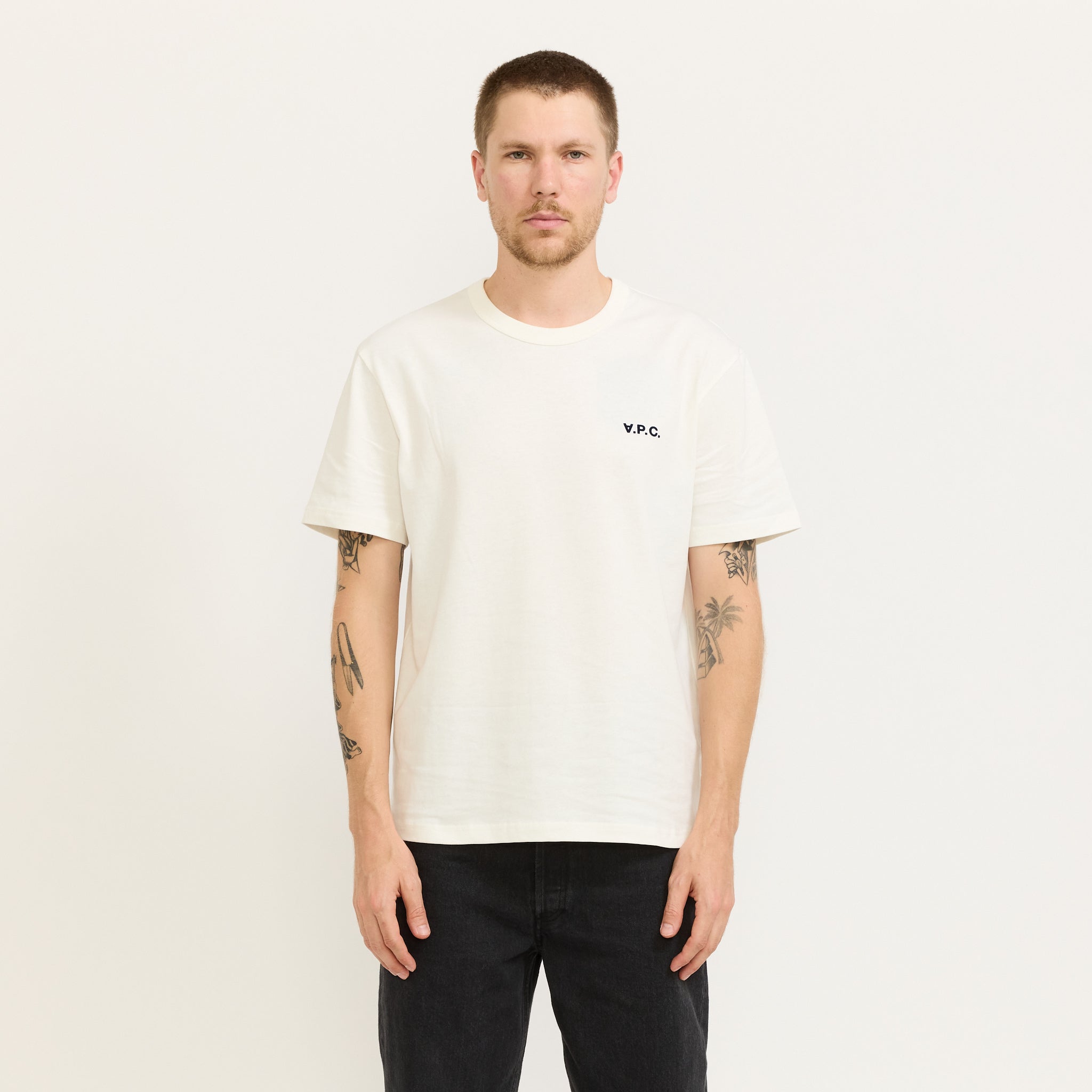 A.P.C. | Boxy Petit VPC T-Shirt White/Dark Navy | Maplestore
