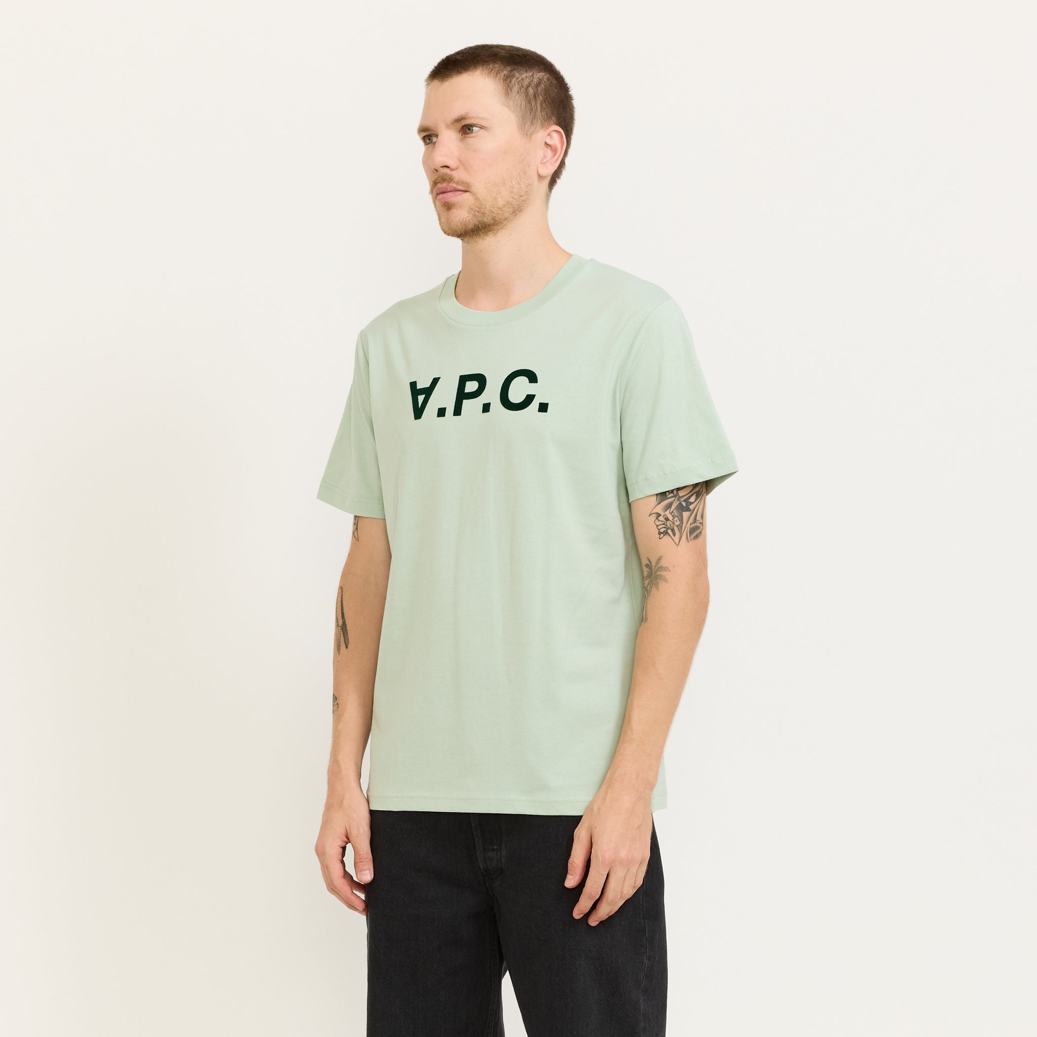 A.P.C. | Standard Grand VPC T-Shirt Water Green/Dark Green | Maplestore