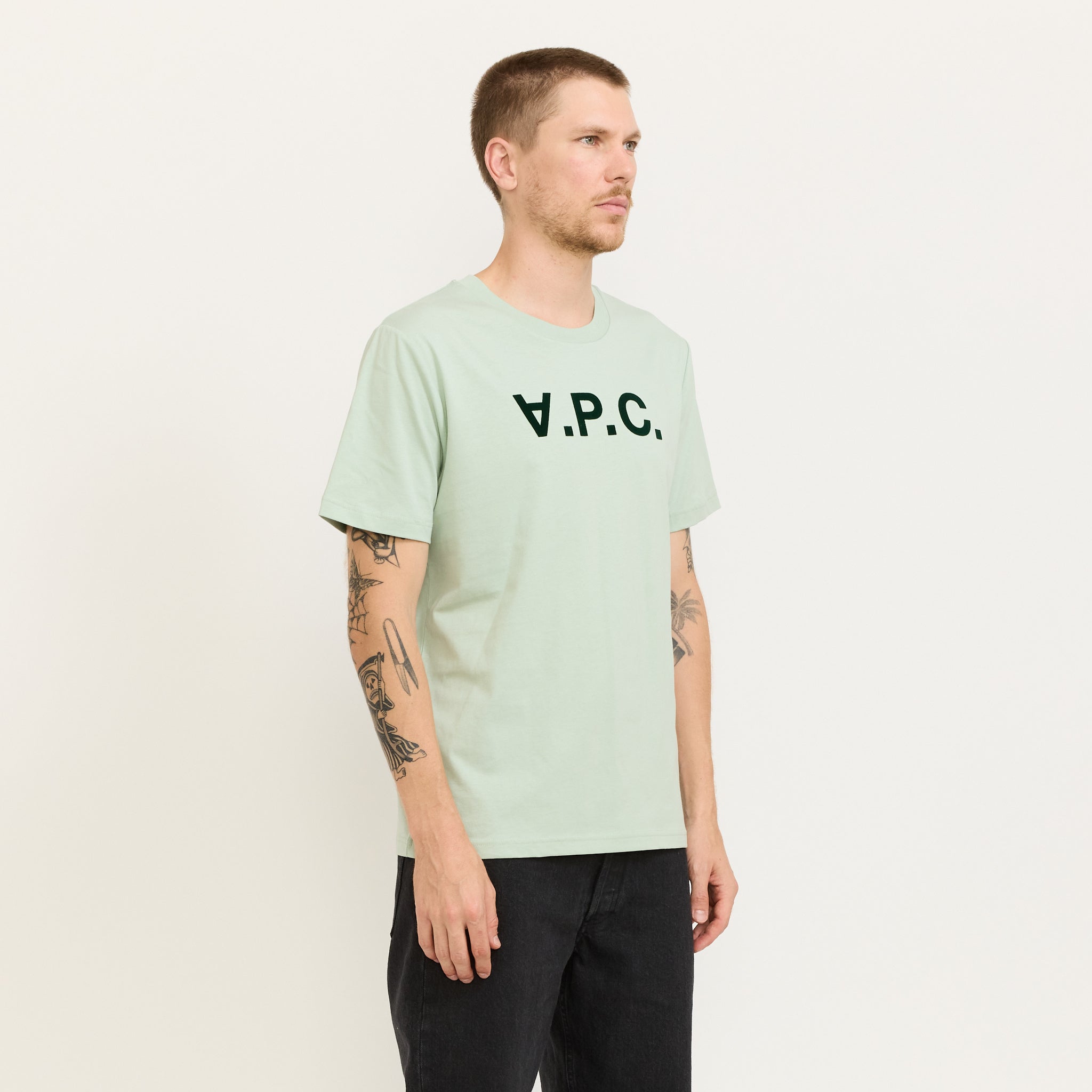 A.P.C. | Standard Grand VPC T-Shirt Water Green/Dark Green | Maplestore