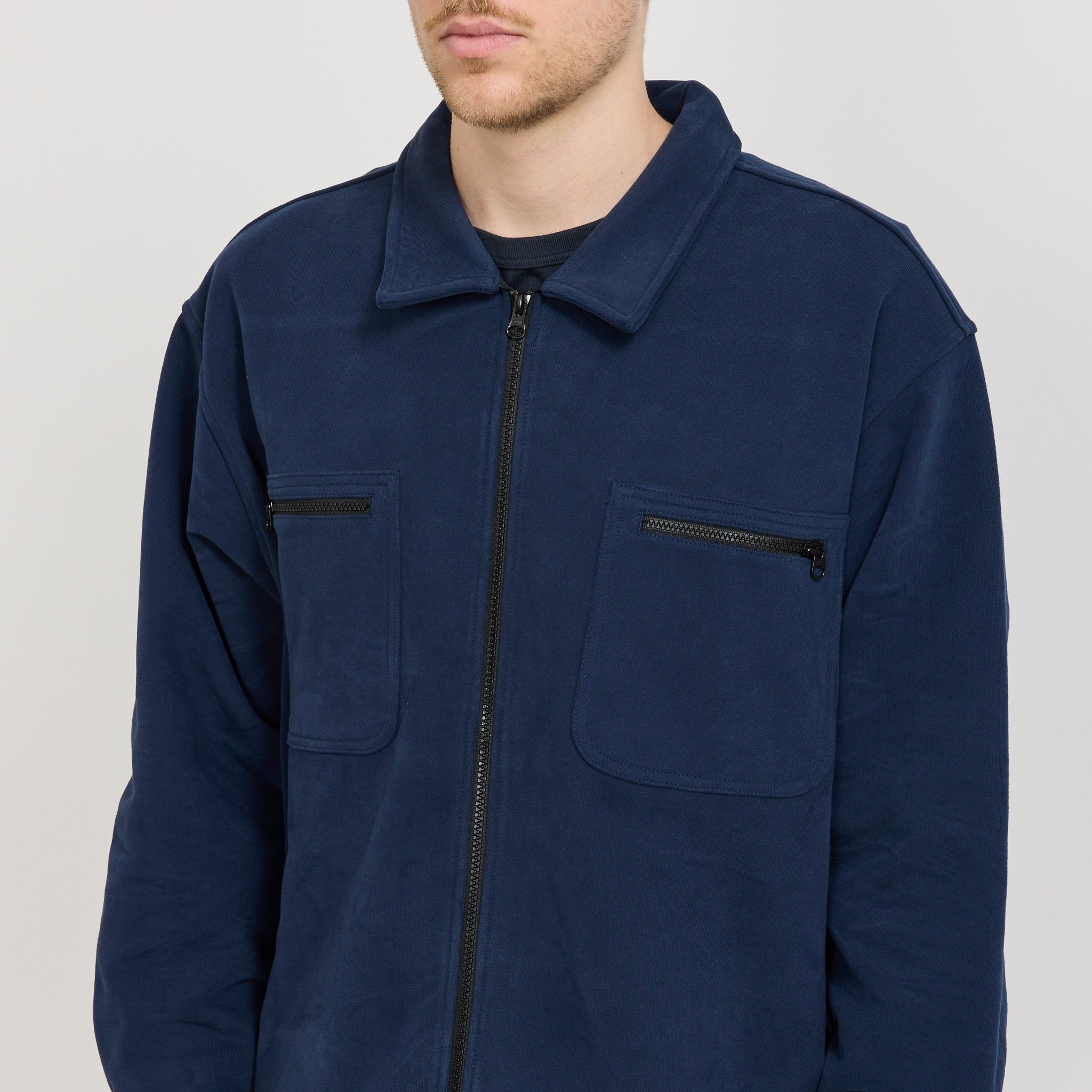 Adsum | Fleece Overshirt Dark Navy | Maplestore