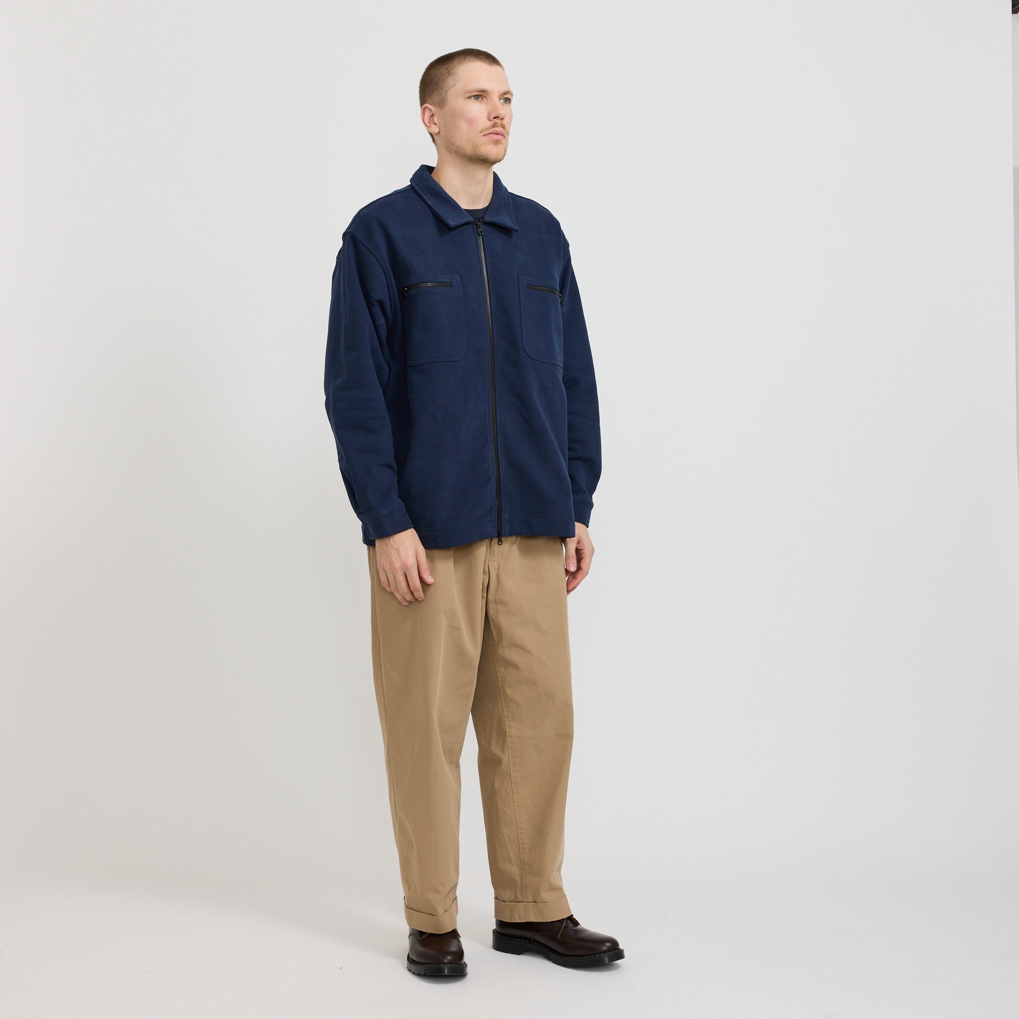 Adsum | Fleece Overshirt Dark Navy | Maplestore