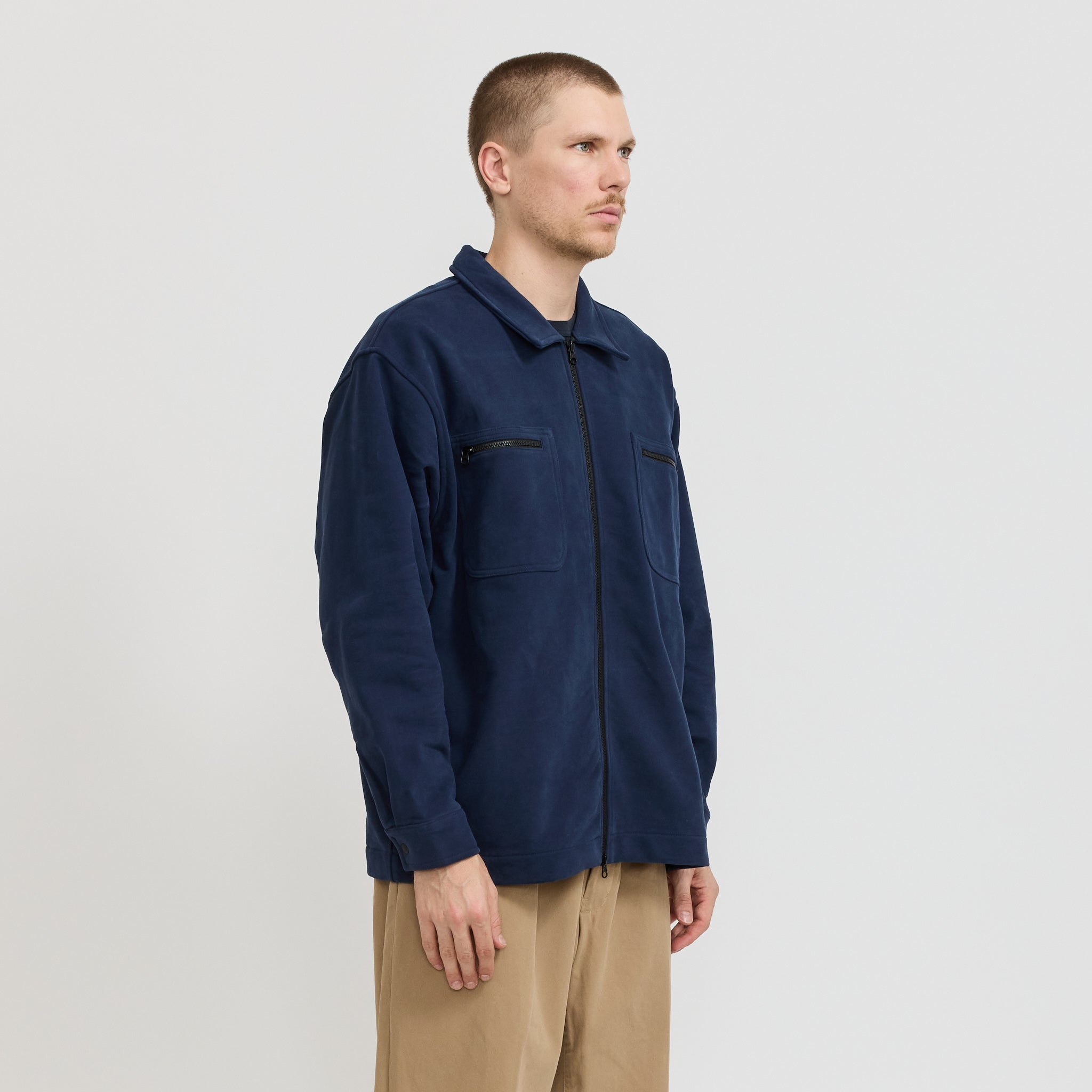 Adsum | Fleece Overshirt Dark Navy | Maplestore