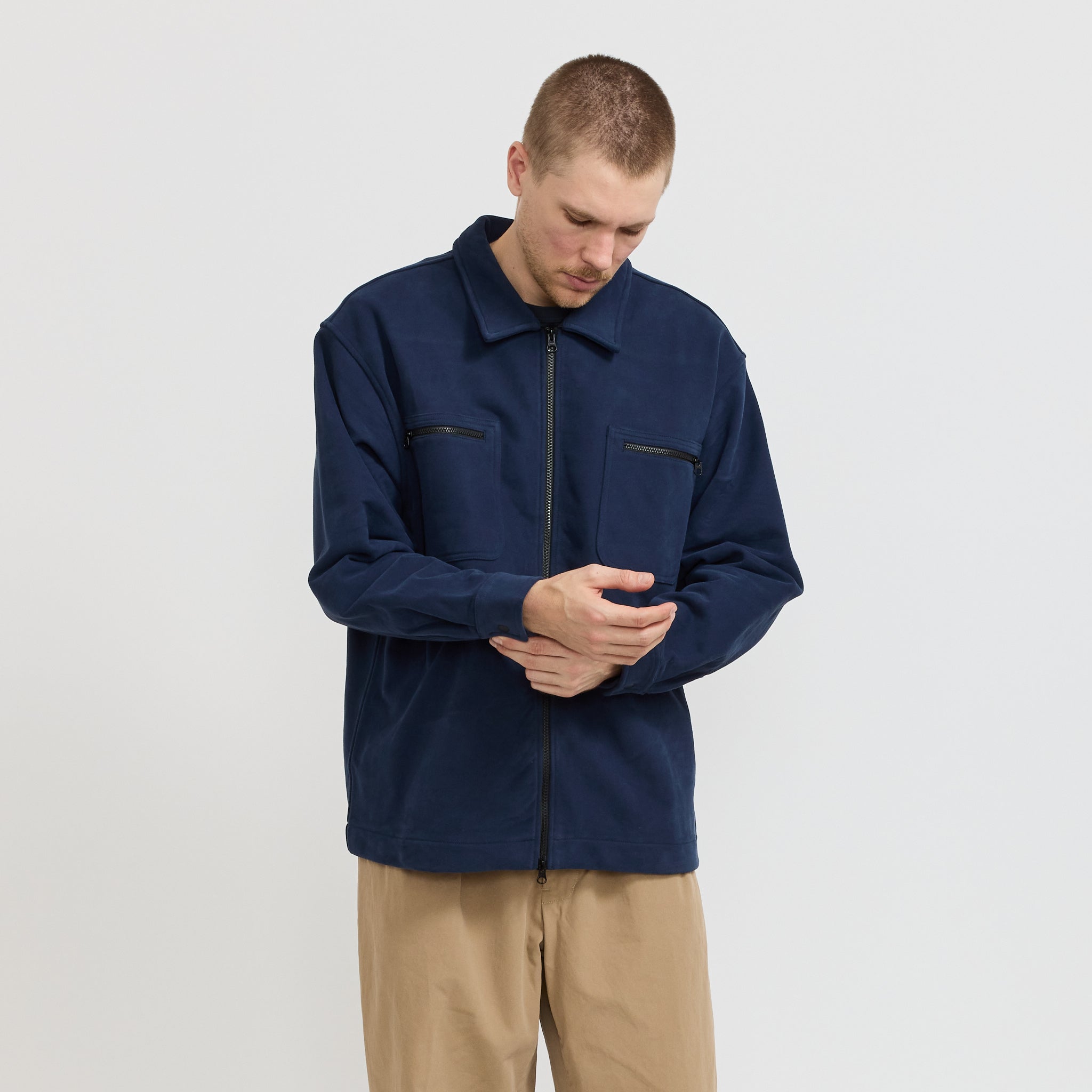 Adsum | Fleece Overshirt Dark Navy | Maplestore