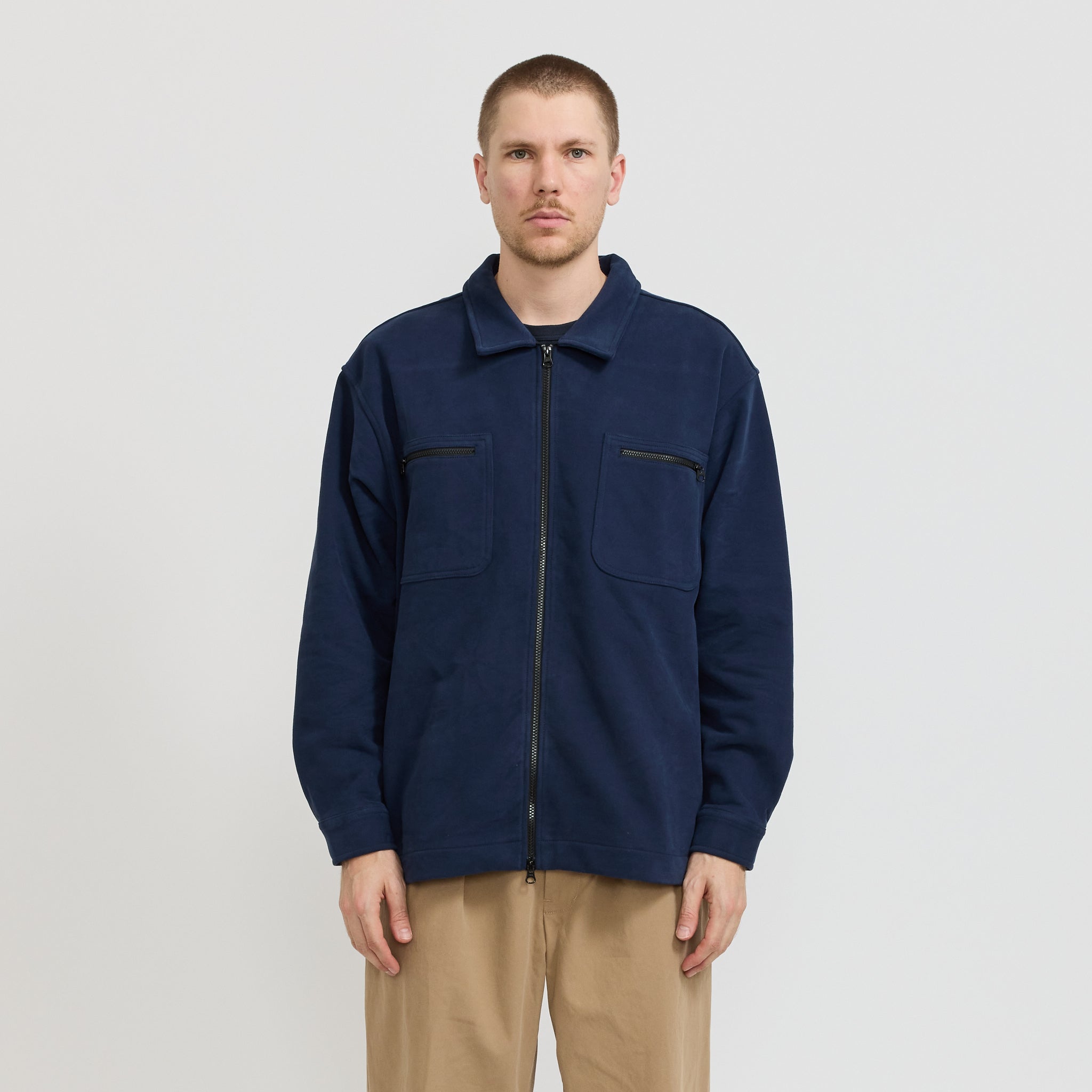 Adsum | Fleece Overshirt Dark Navy | Maplestore