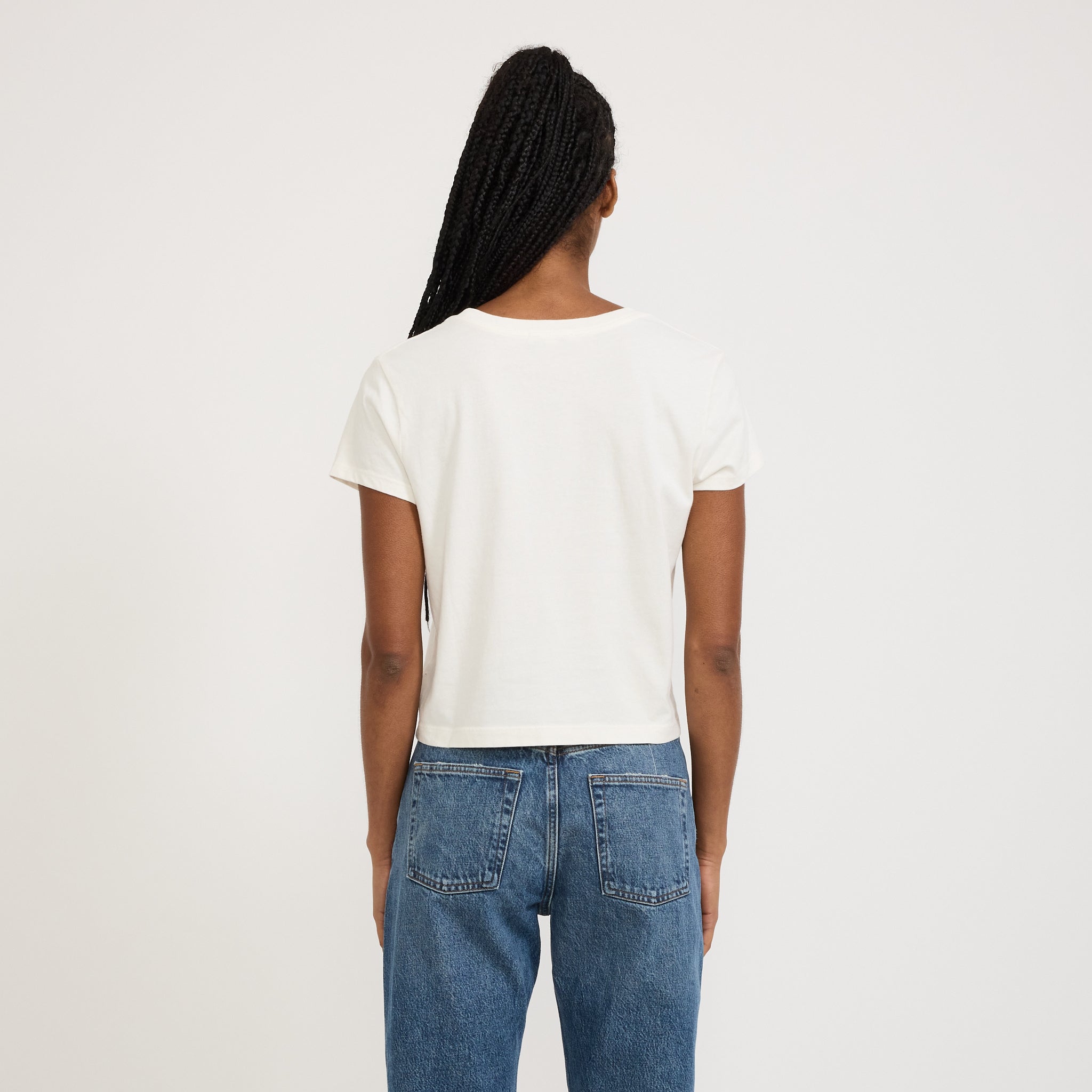 Agolde | Adine Shrunken Tee Ash White | Maplestore