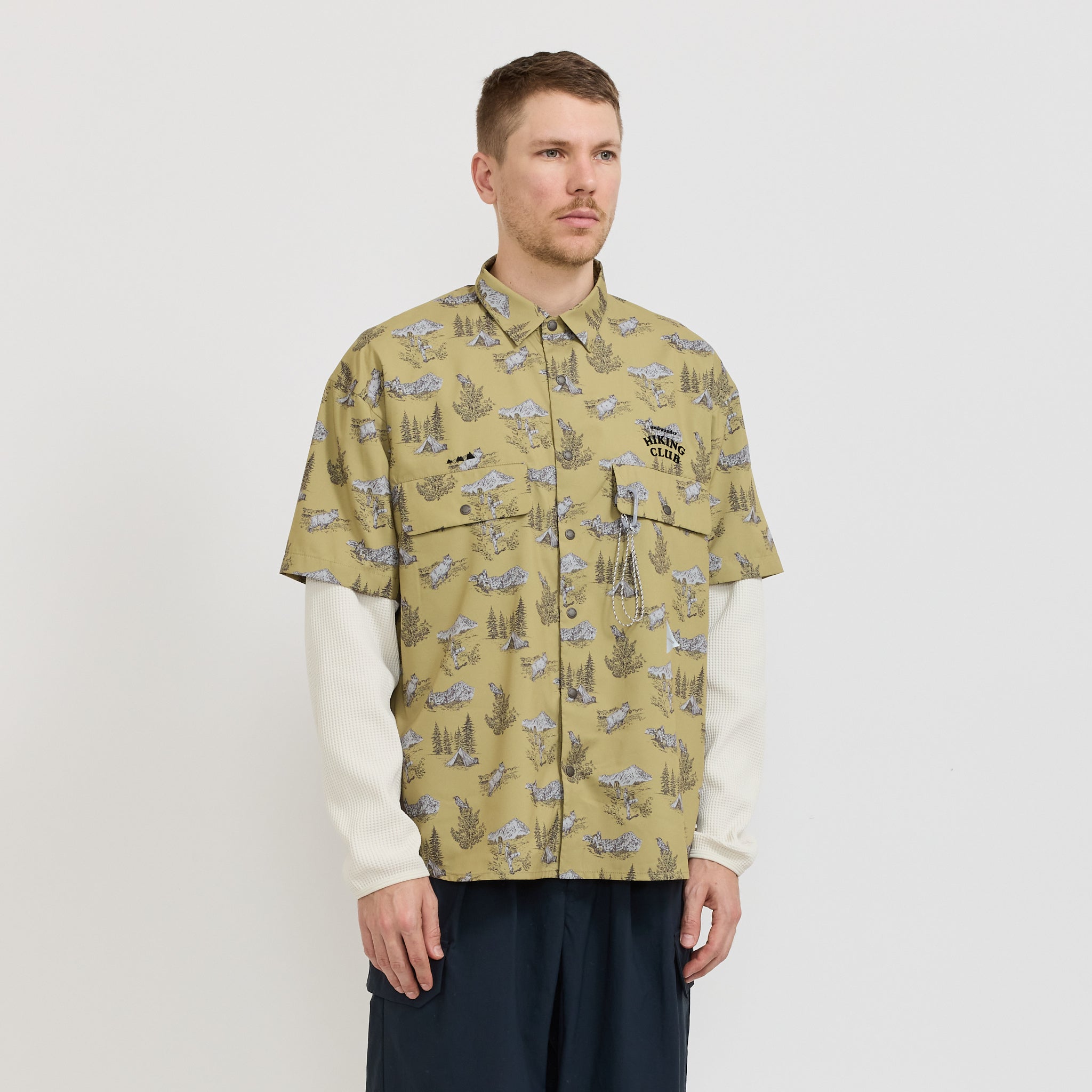 And Wander | Hiking Club Tech Shirt Beige | Maplestore