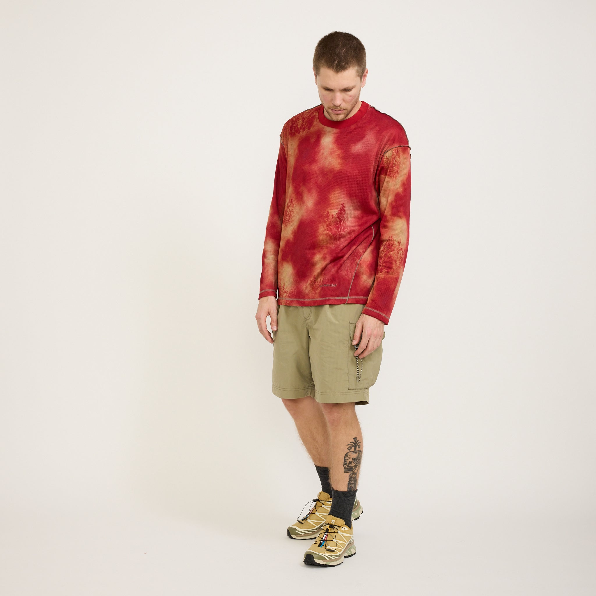 And Wander | Printed Octa Pullover Red | Maplestore