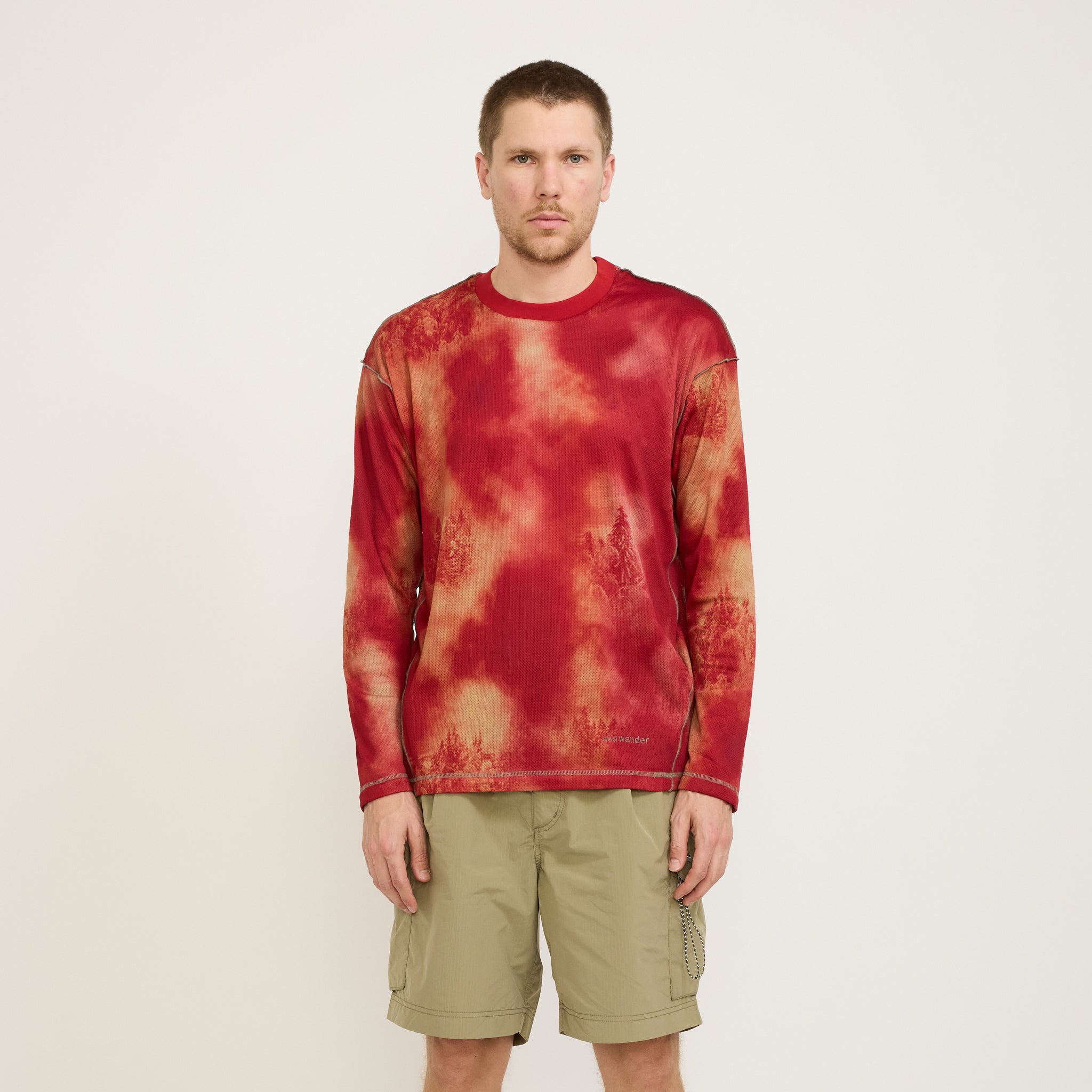And Wander | Printed Octa Pullover Red | Maplestore