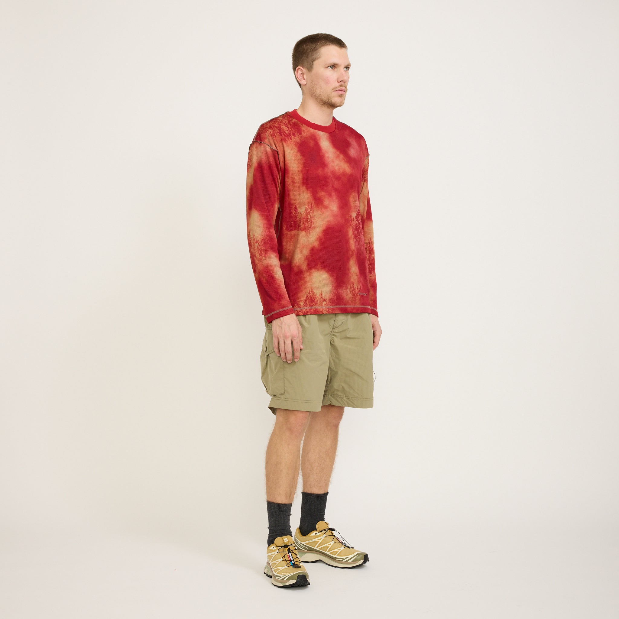 And Wander | Printed Octa Pullover Red | Maplestore