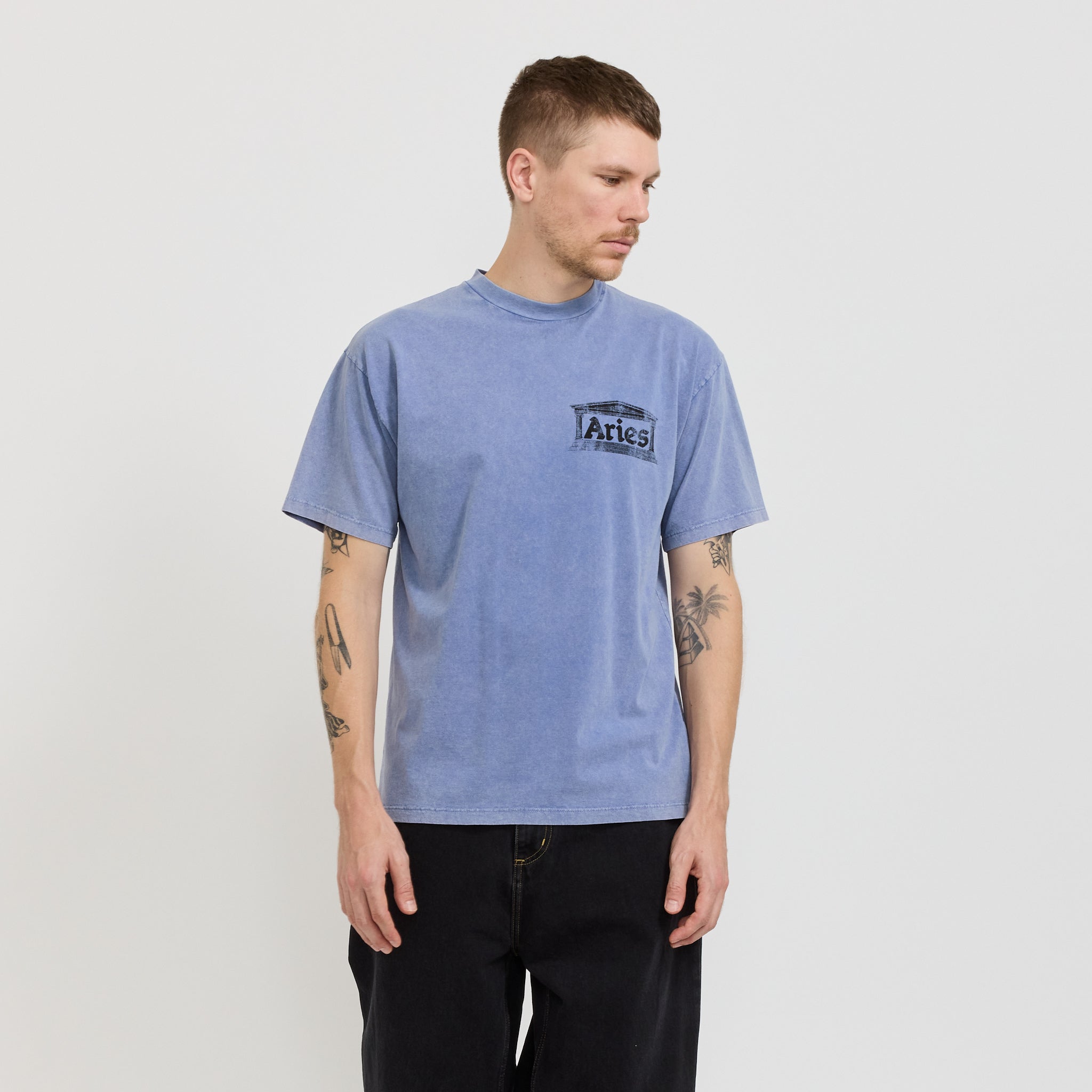Aries | Aged Ancient Temple SS Tee Blue | Maplestore