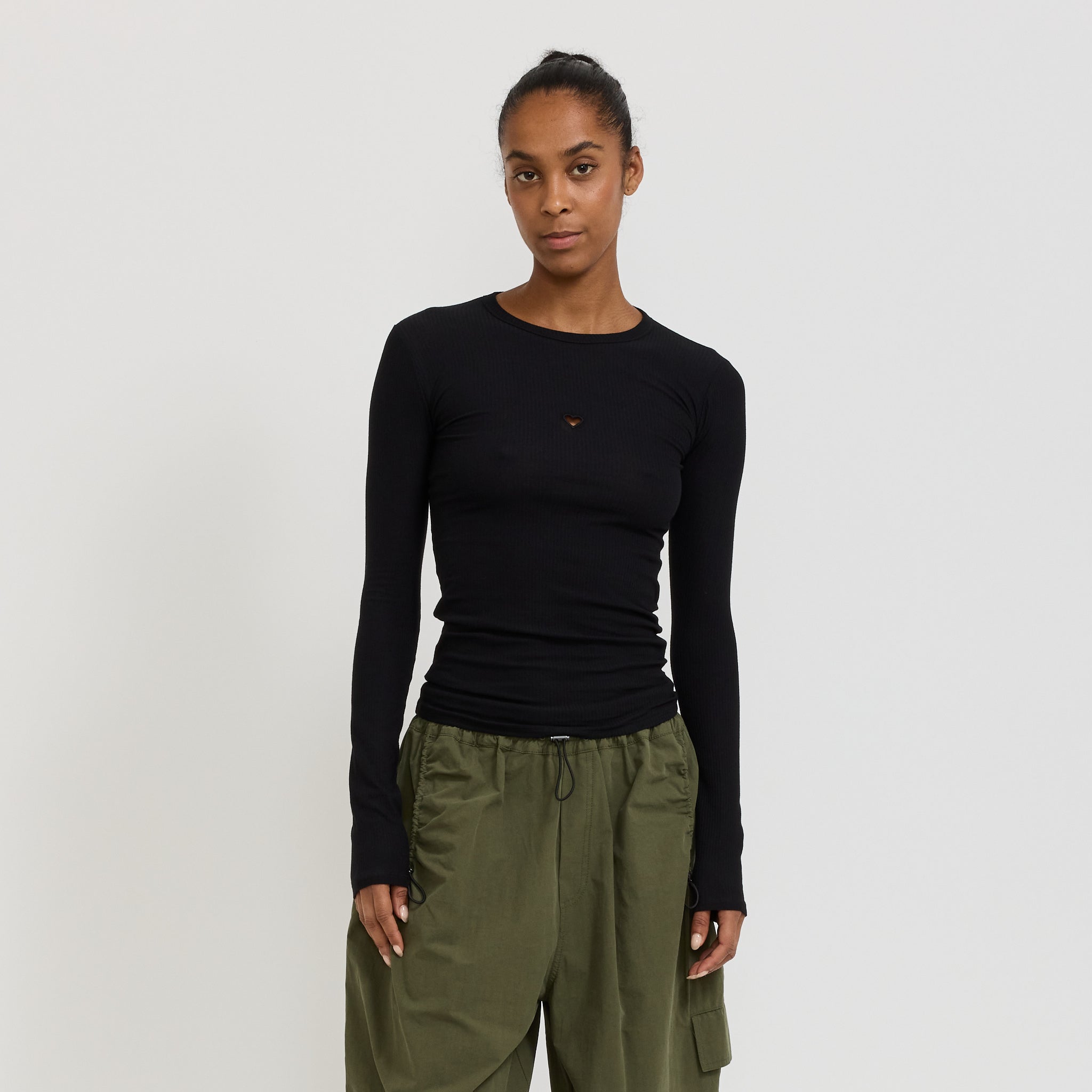 Baserange | Heart Long Sleeve Tee Black | Maplestore