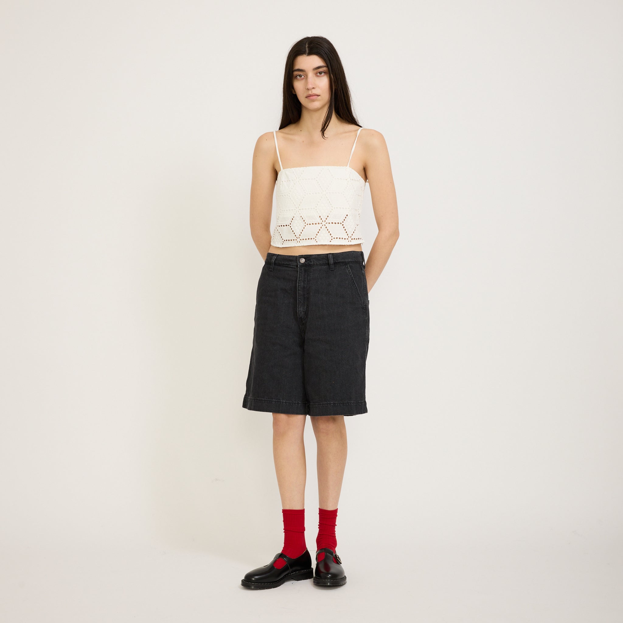 Bassike | Cotton Lace Cami White | Maplestore