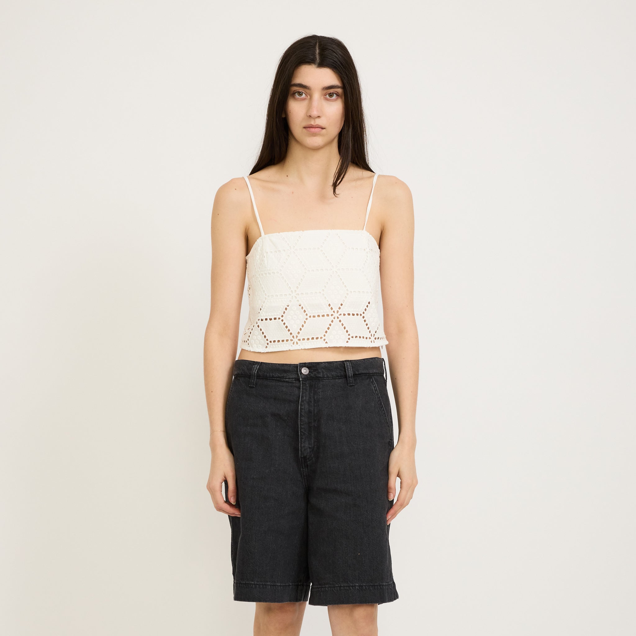 Bassike | Cotton Lace Cami White | Maplestore