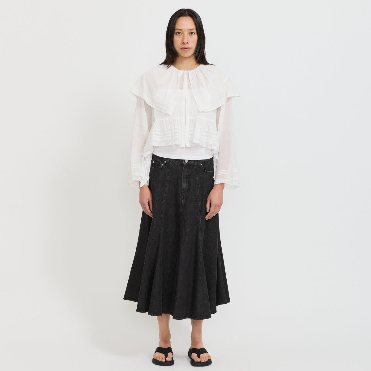 Beams Boy | Lacedrape Blouse Off White | Maplestore