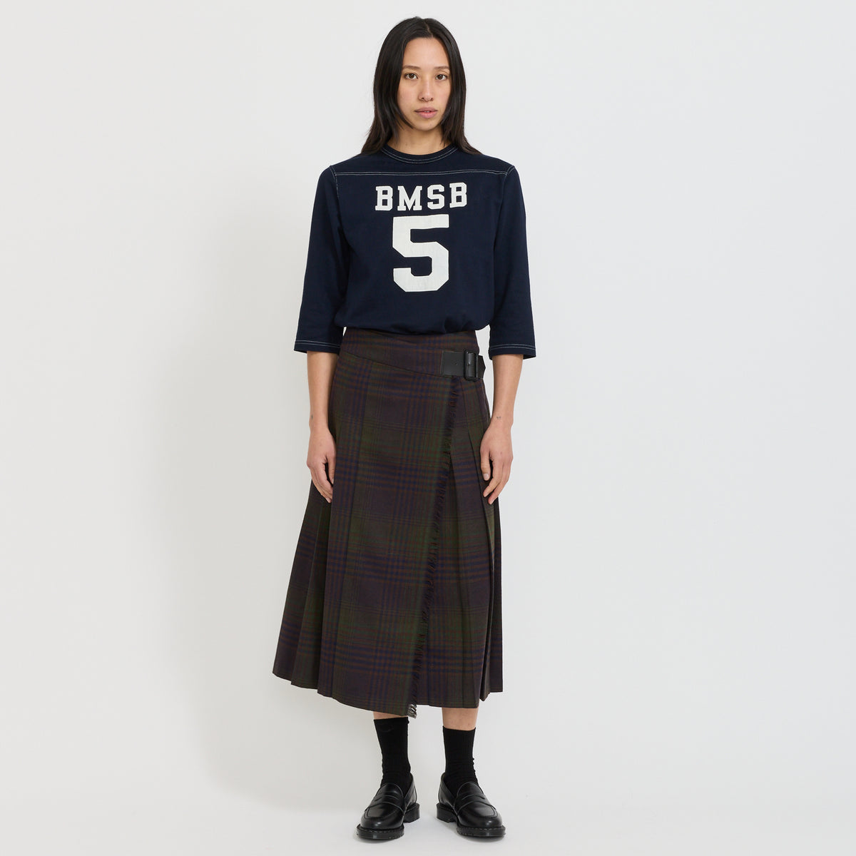 Beams Boy | Check Kilt Skirt Navy | Maplestore