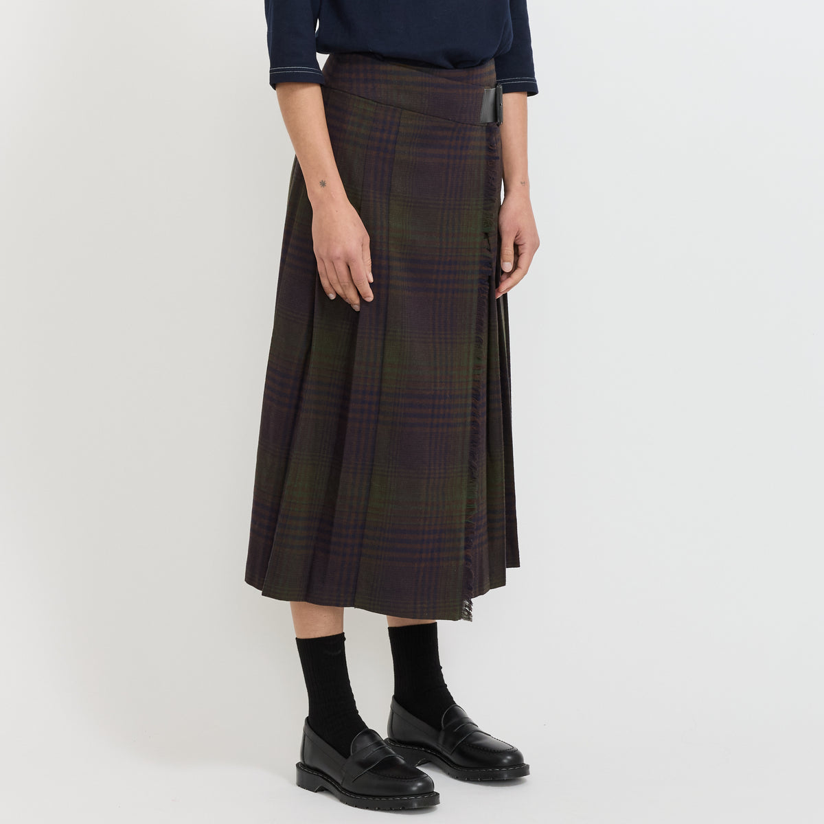 Beams Boy | Check Kilt Skirt Navy | Maplestore
