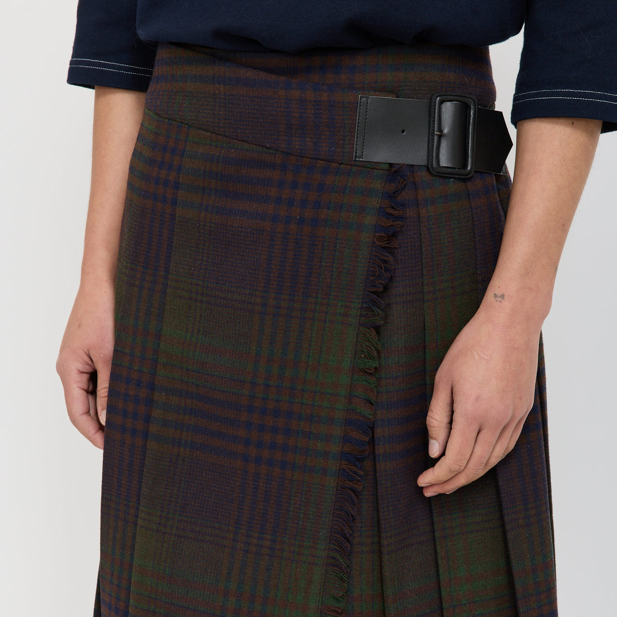 Beams Boy | Check Kilt Skirt Navy | Maplestore