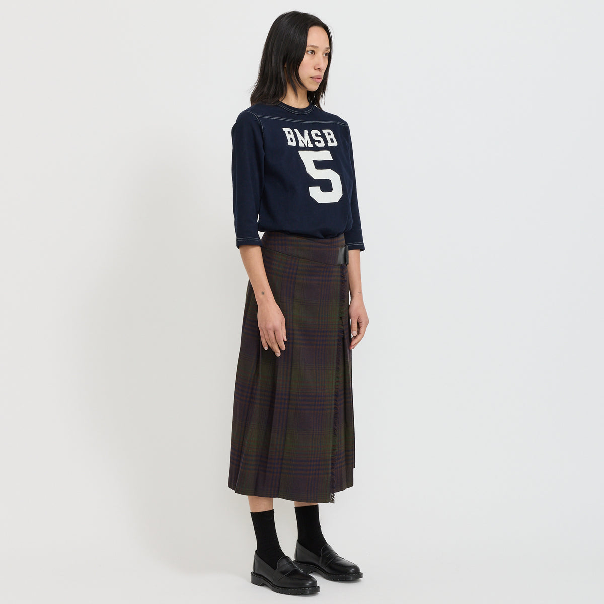 Beams Boy | Check Kilt Skirt Navy | Maplestore