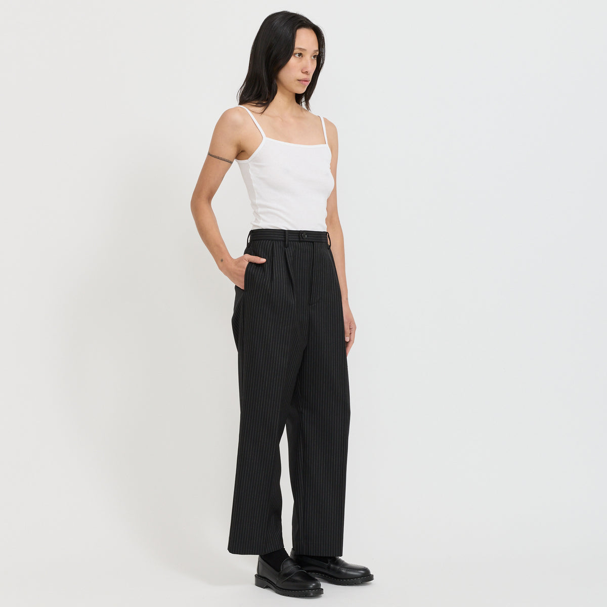Beams Boy | Pin Striped Pants Black | Maplestore