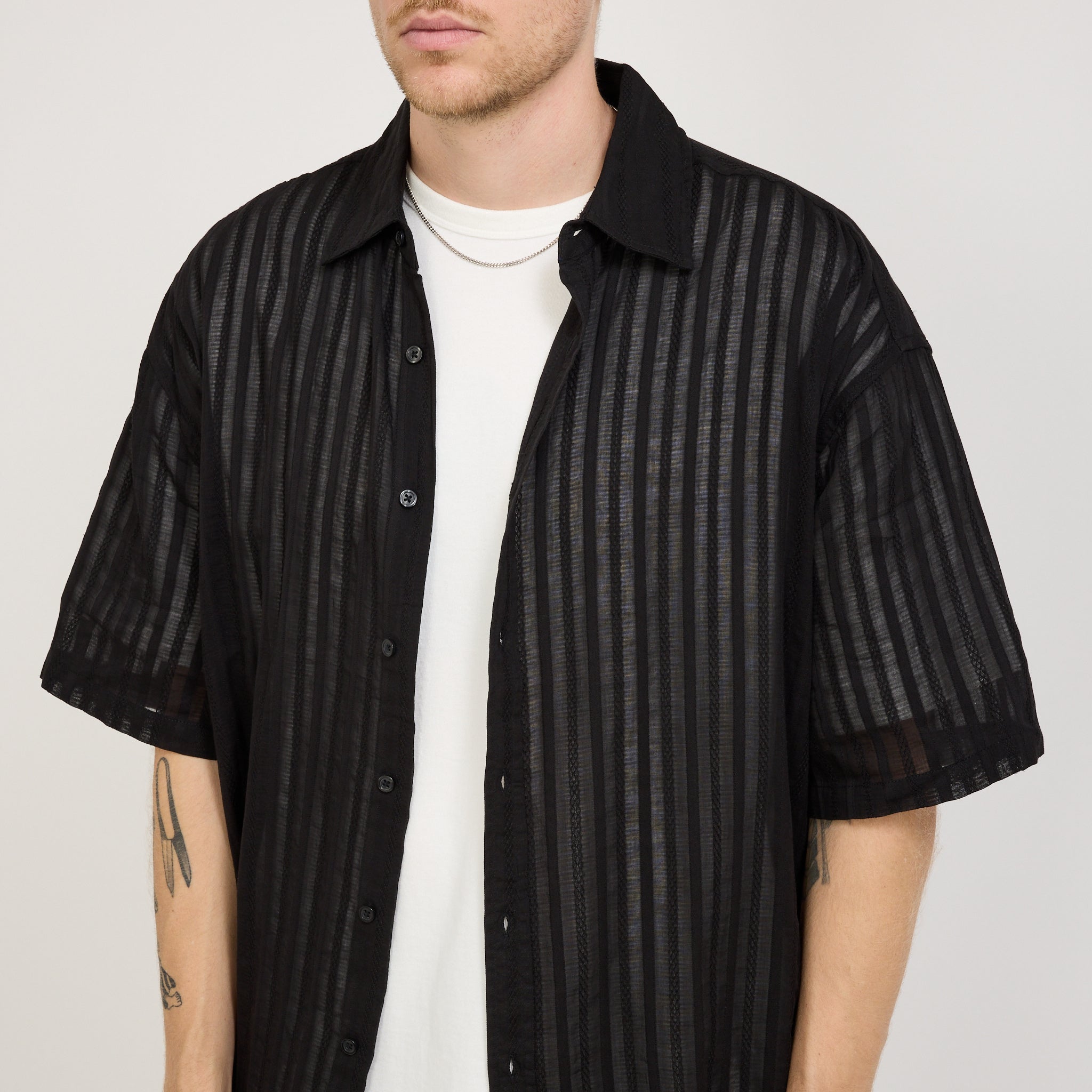 Beach Brains | Boxy SS Shirt Sheer Black | Maplestore