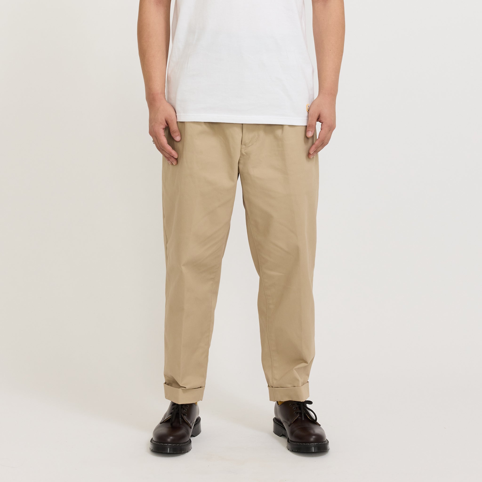2 Pleats Twill Pant Khaki | Maplestore