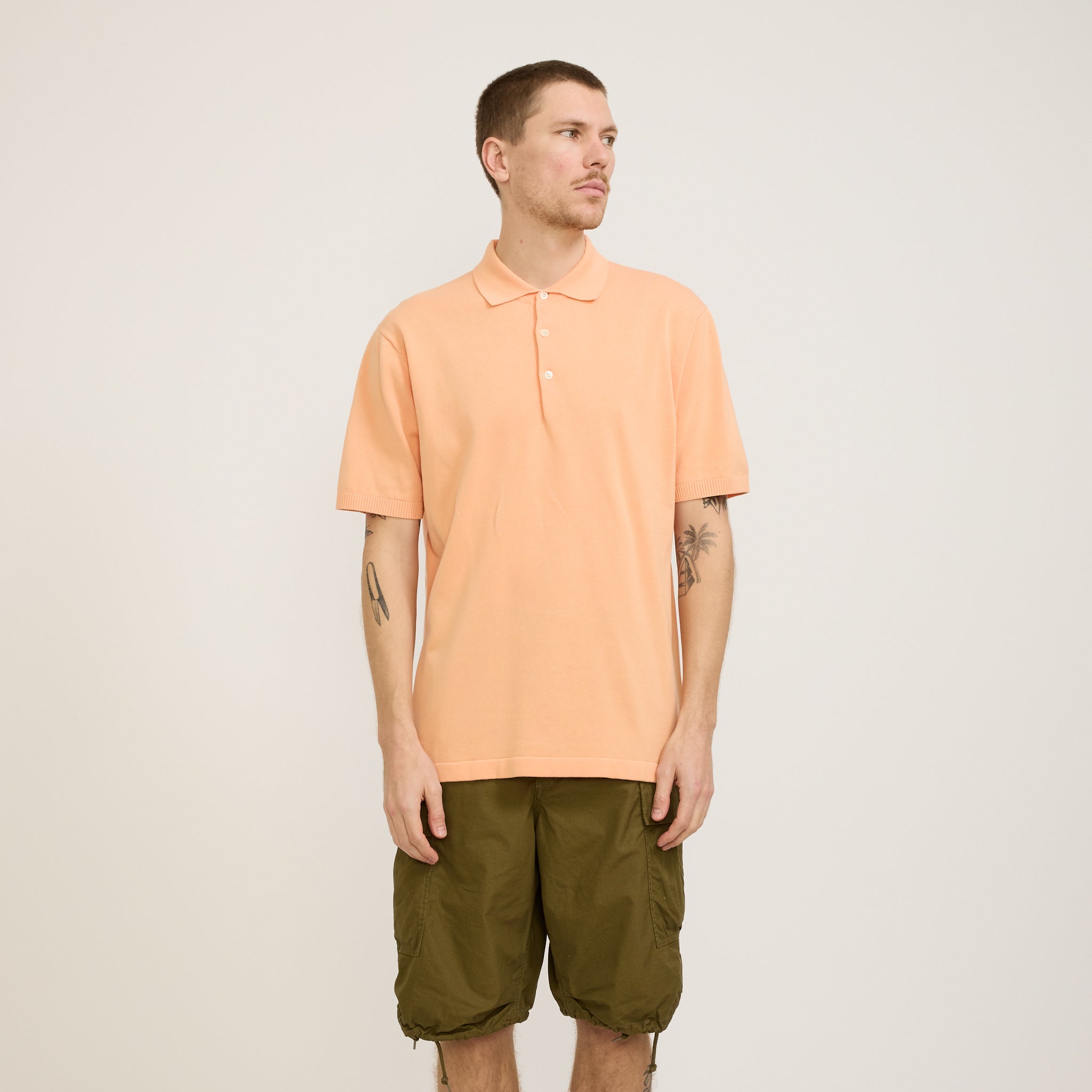 Beams Plus | Knit Polo 12G Orange | Maplestore