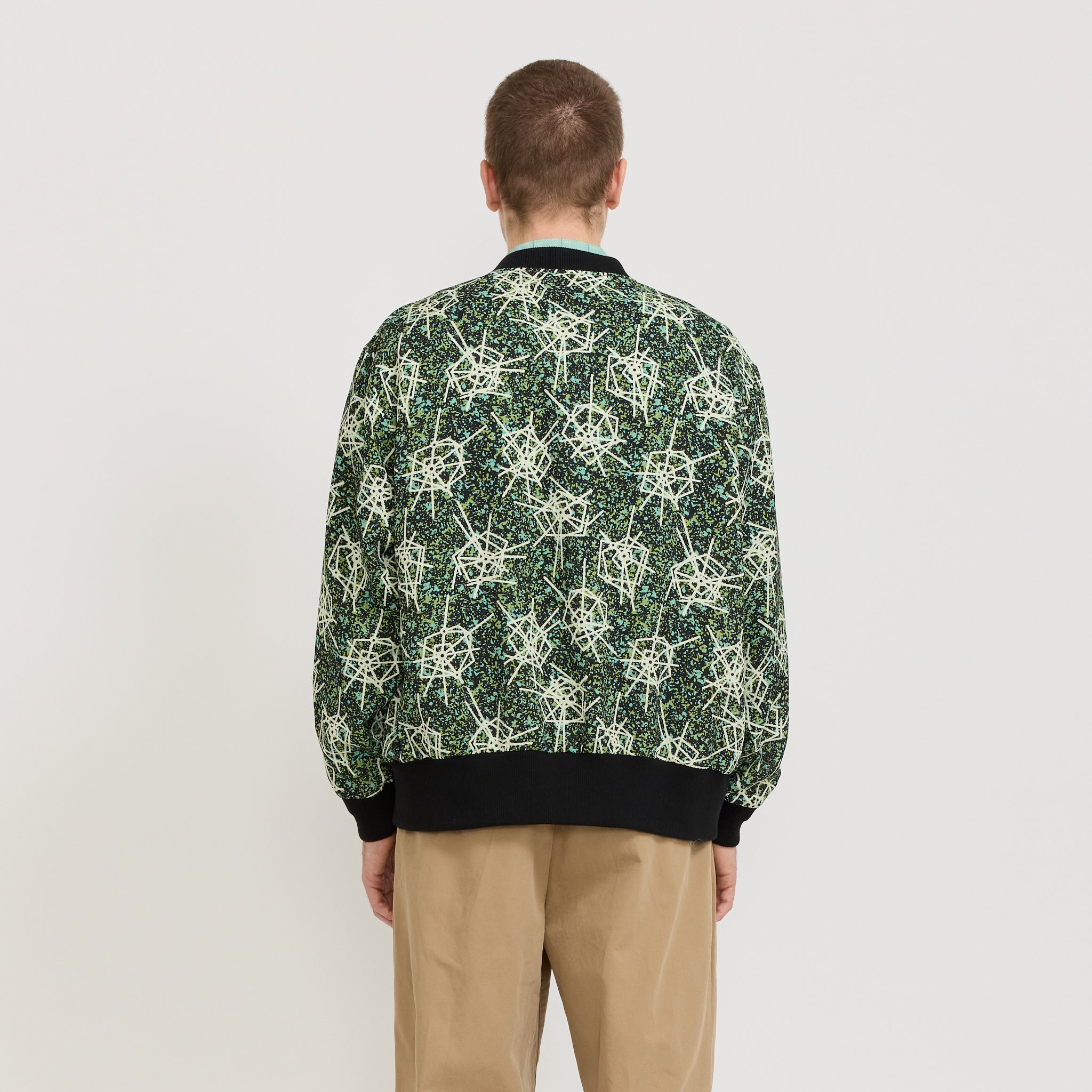 Beams Plus | Sports Blouson Jacquard Mapping Print Black | Maplestore