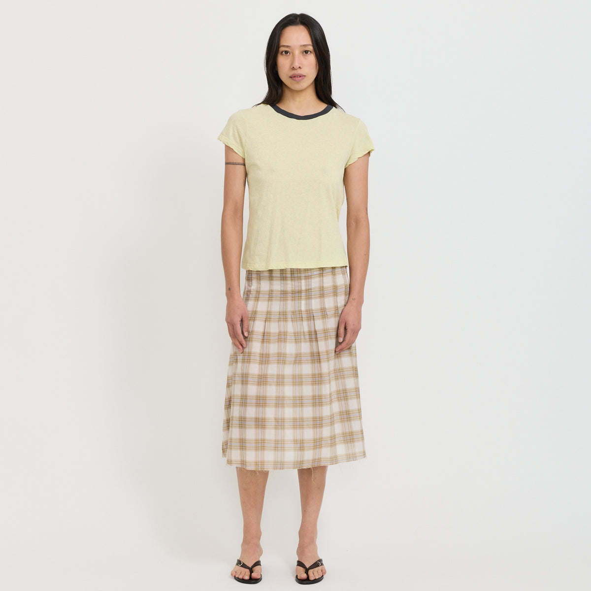 Bassike | Vintage Baby T-Shirt Yellow Marle/Navy | Maplestore