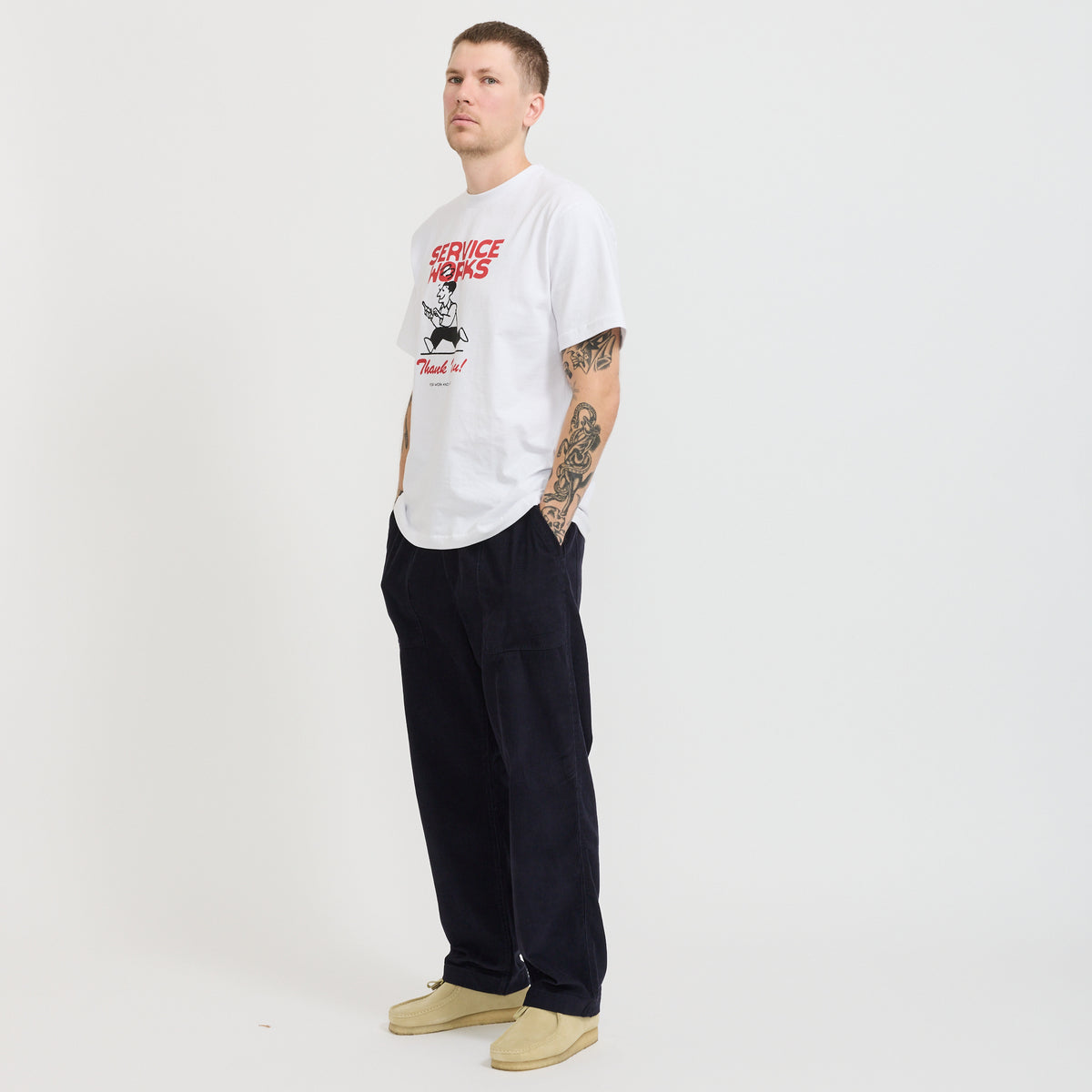 Service Works | Fine Cord Chef Pants Navy | Maplestore