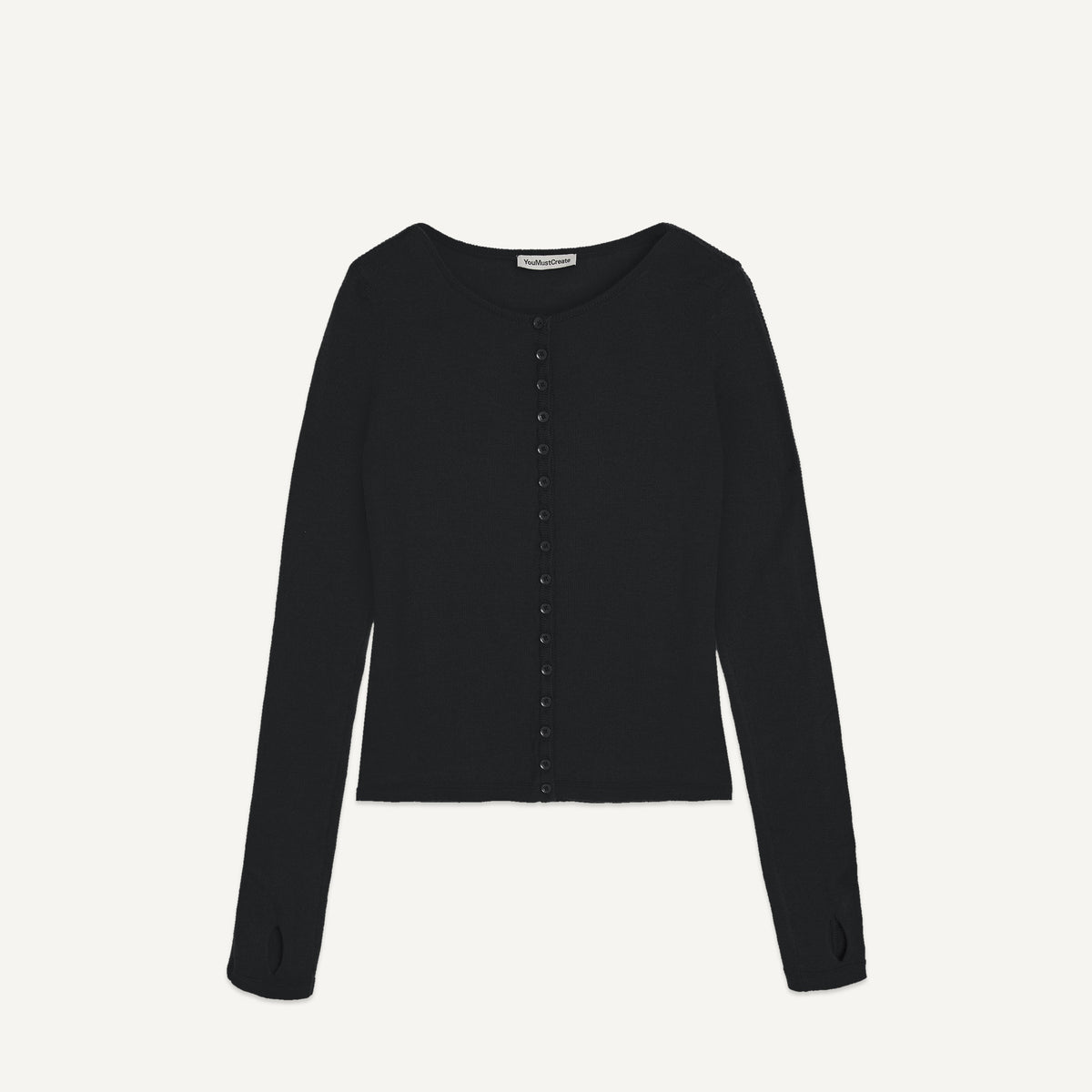 YMC Natalie Cardigan in Black - front