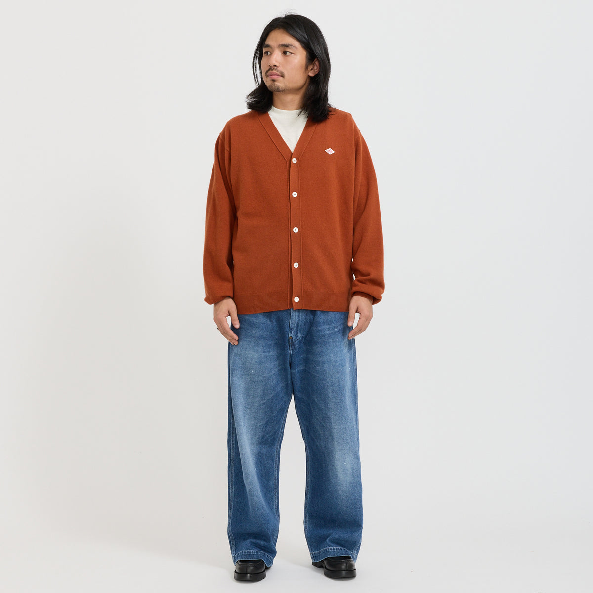 Danton | V Neck Cardigan Dark Orange | Maplestore