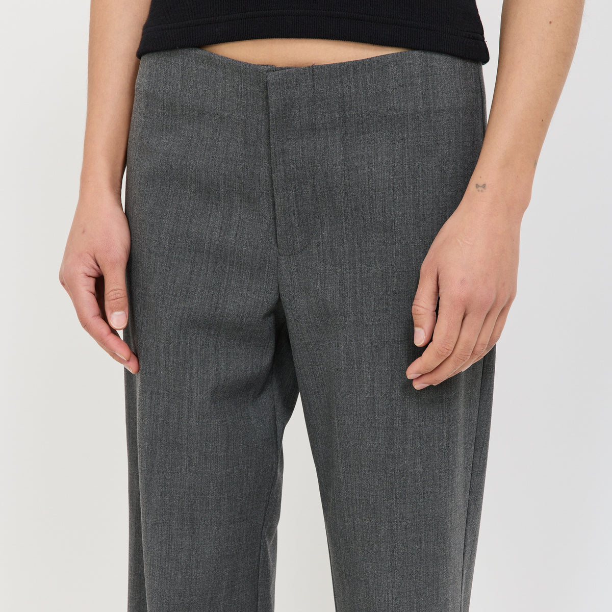 Bandless Crop Pant Charcoal