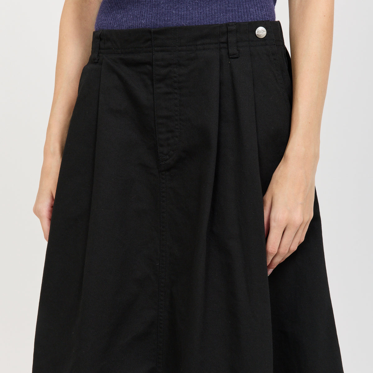 Danton | Cocoon Skirt Sateen Black | Maplestore