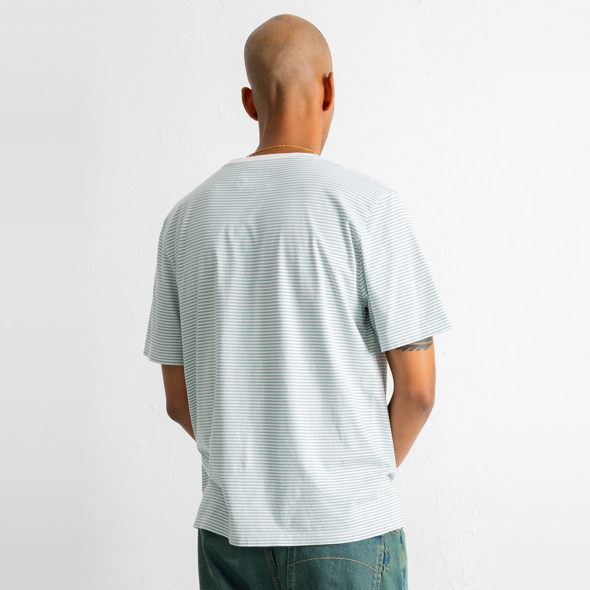 1X1 Stripe T-Shirt Blue Oxide / Ecru