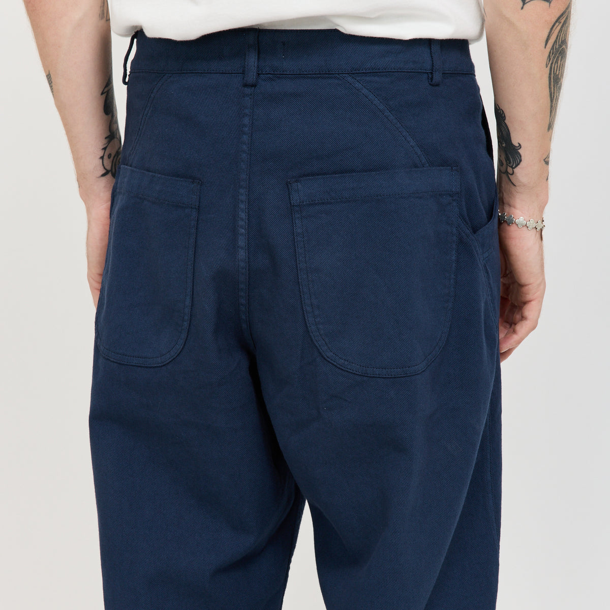 YMC Twisted Seam Trouser in Navy - model 7
