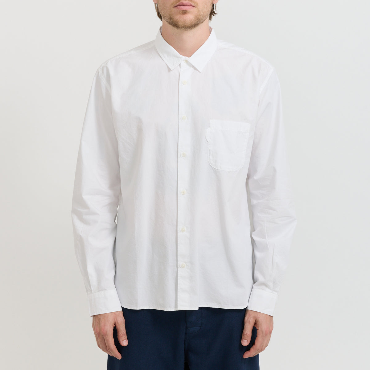 YMC Curtis Shirt in White - model 6