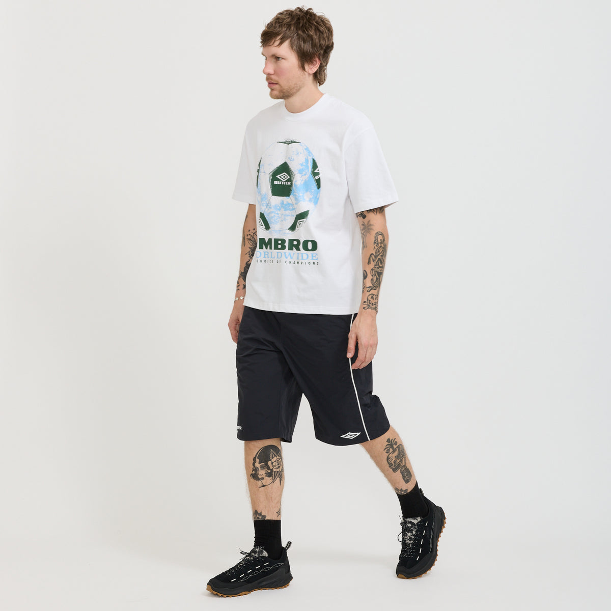 Butter Goods x Umbro Long Track Shorts Black