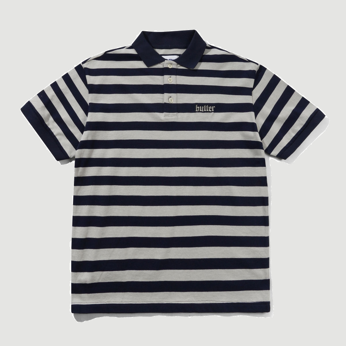 Striped Polo Shirt Navy / Grey