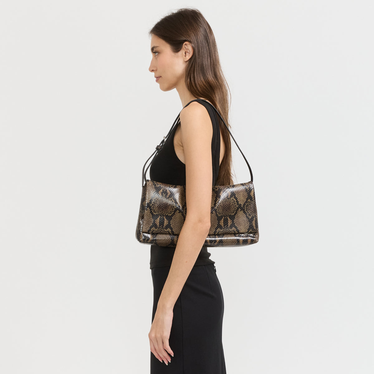 St. Agni | Soft Detachable Belt Bag Python Embossed | Maplestore