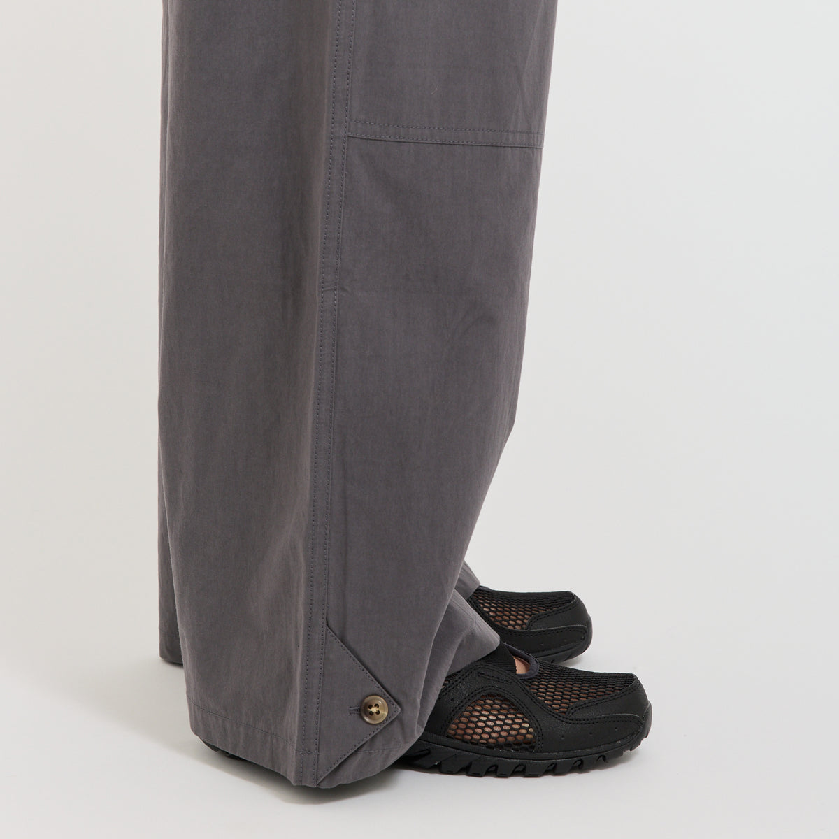Crushed Cotton Workwear Pant Washed Black