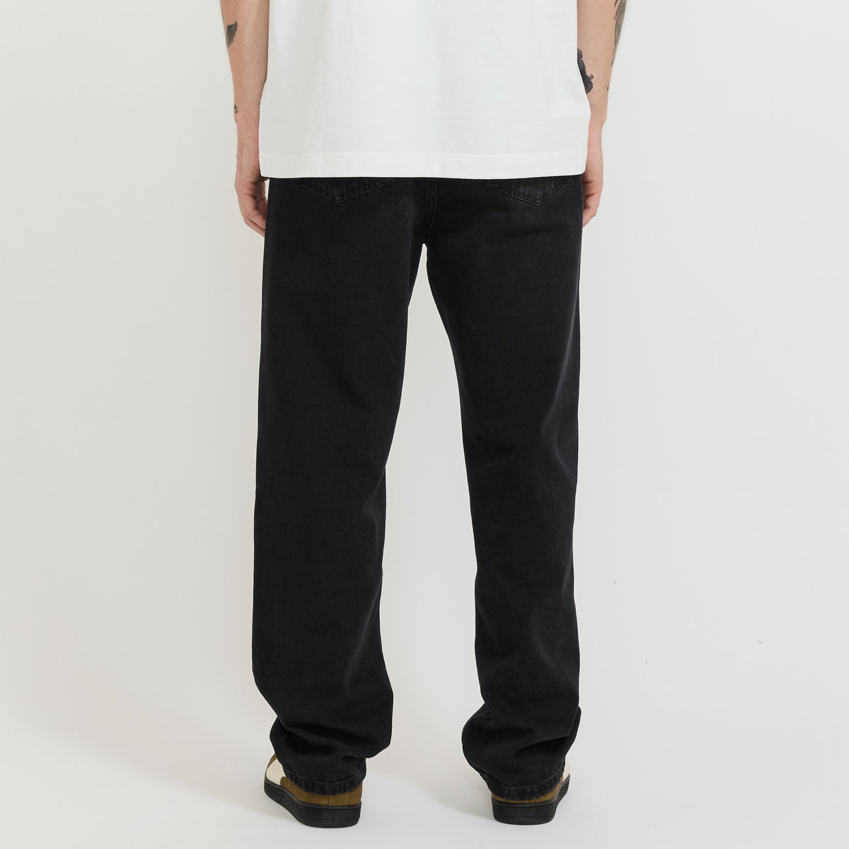 Aaron Pant Black Stone Washed Contrast Stitch