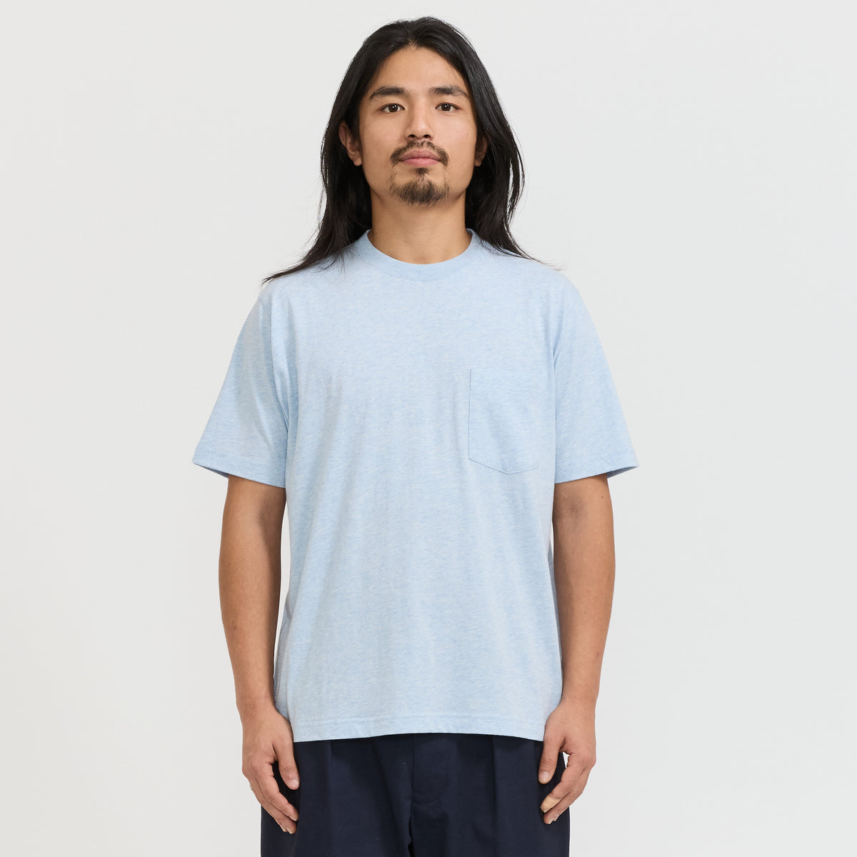 Beams Plus | Pocket Tee Solid Sax | Maplestore