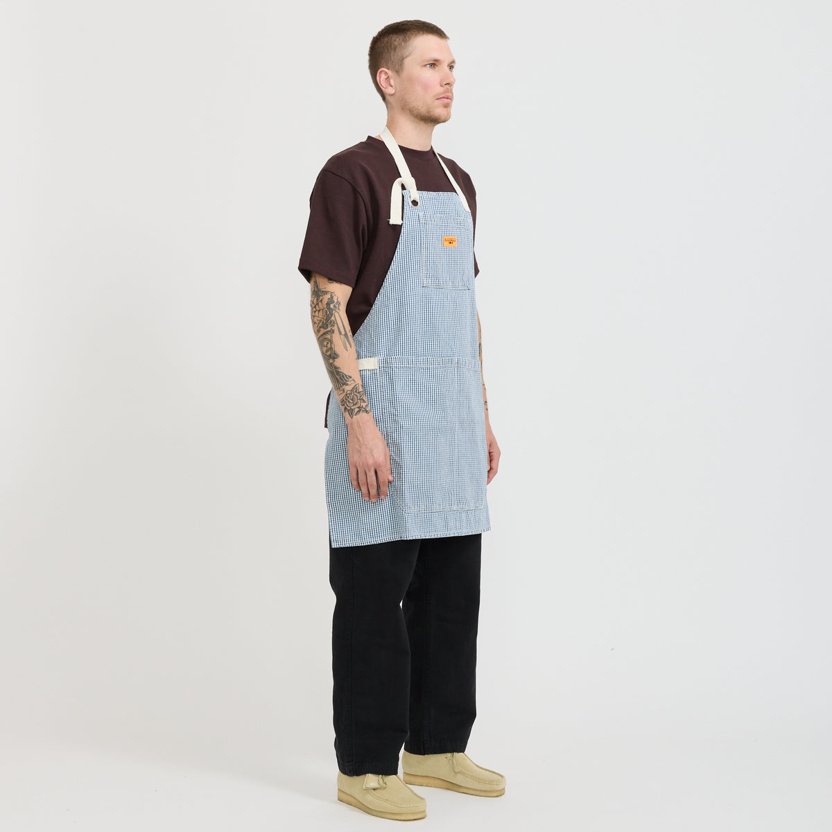 Service Works | House Gingham Apron Blue | Maplestore