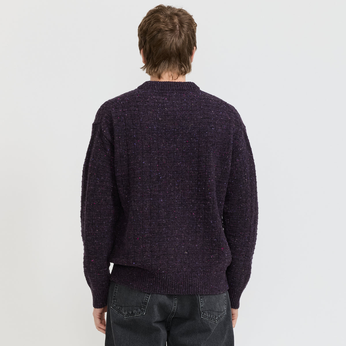 Norse Projects Hirtshals Donegal Square Sweater Darkest Purple - image 4