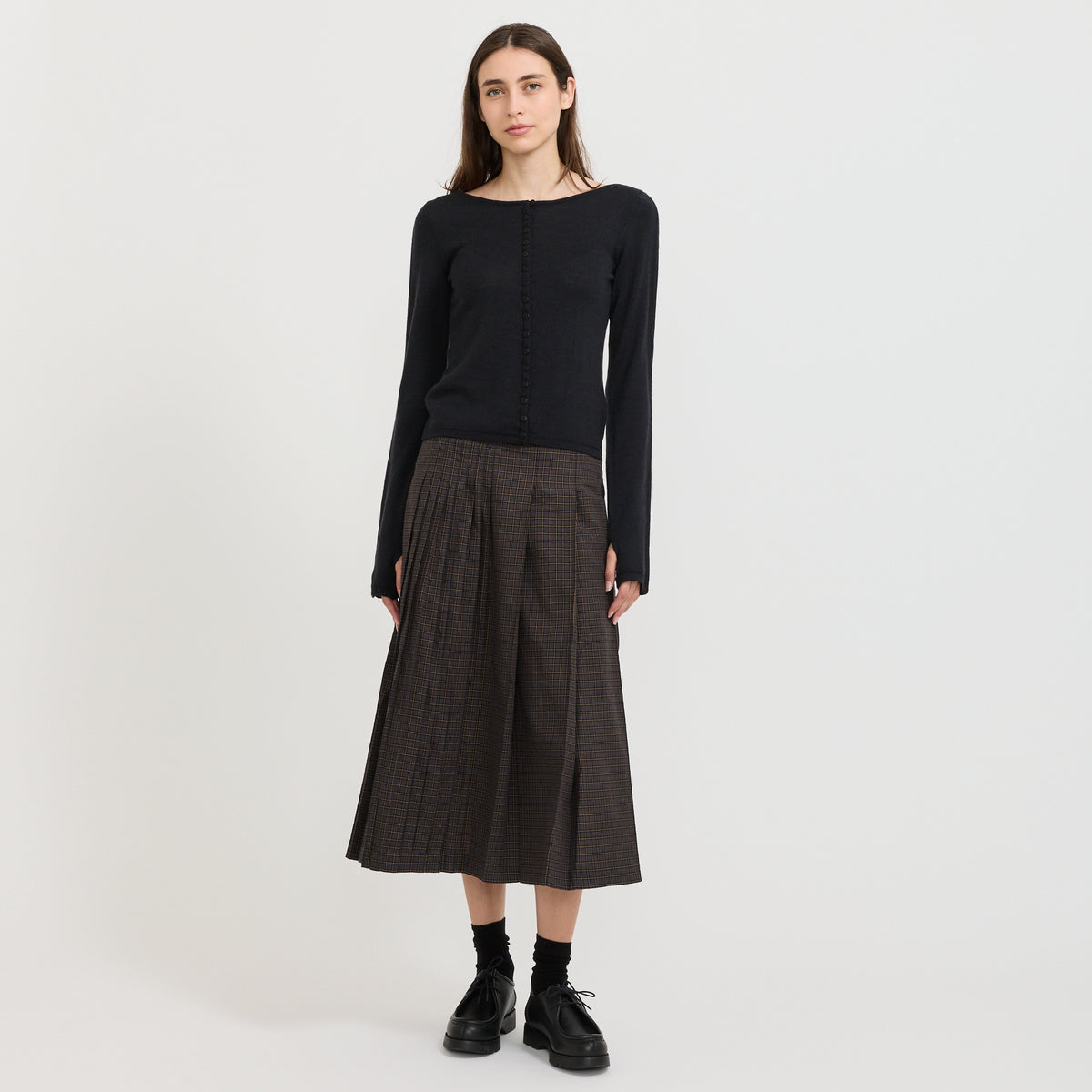 YMC Natalie Cardigan in Black - model 3