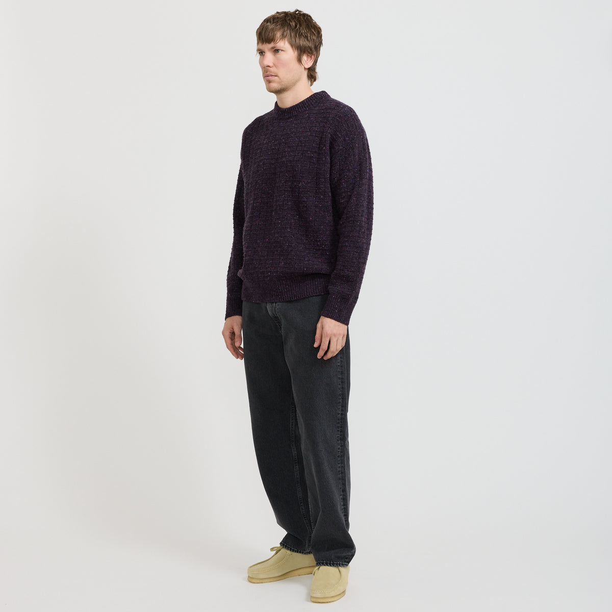 Norse Projects Hirtshals Donegal Square Sweater Darkest Purple - image 6