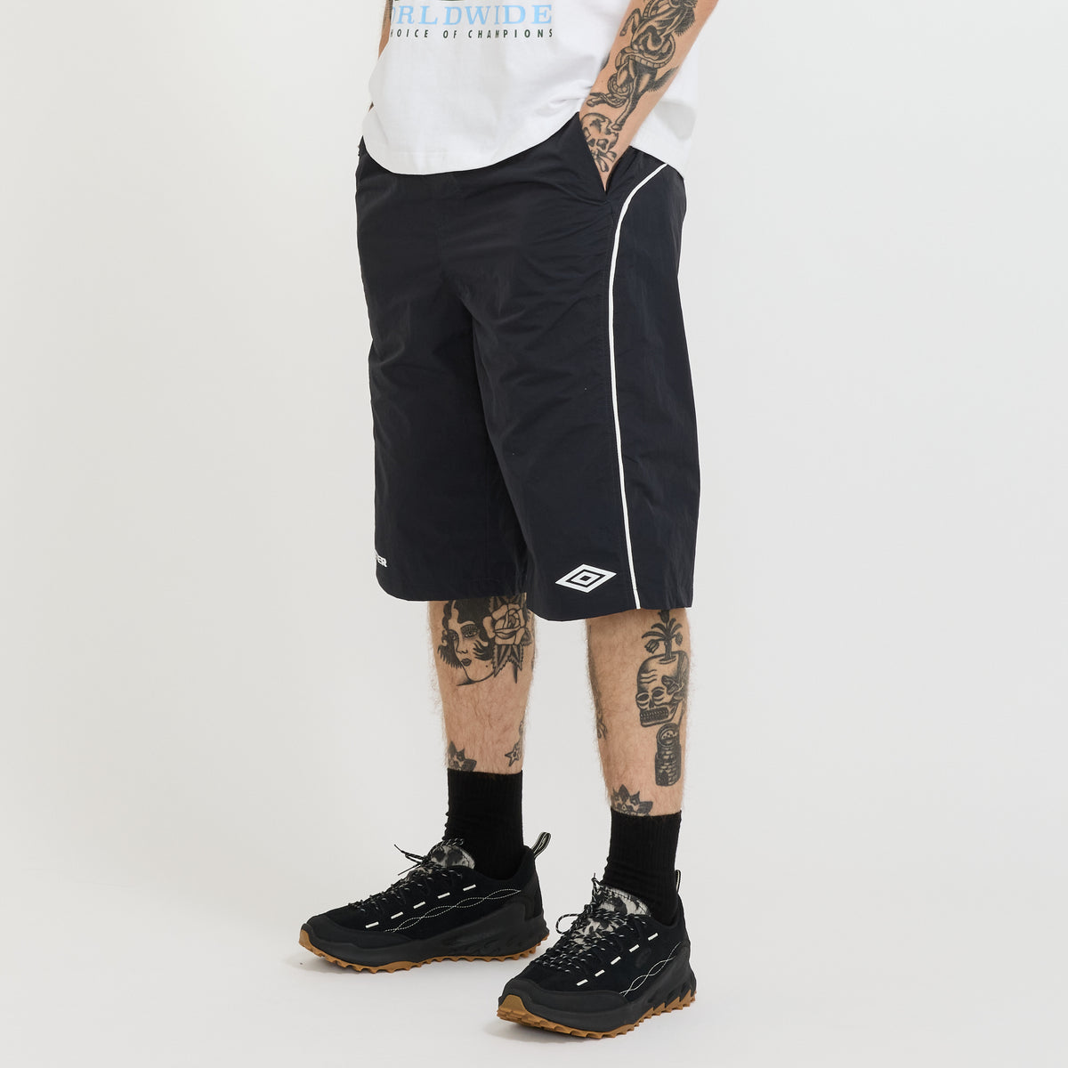 Butter Goods x Umbro Long Track Shorts Black