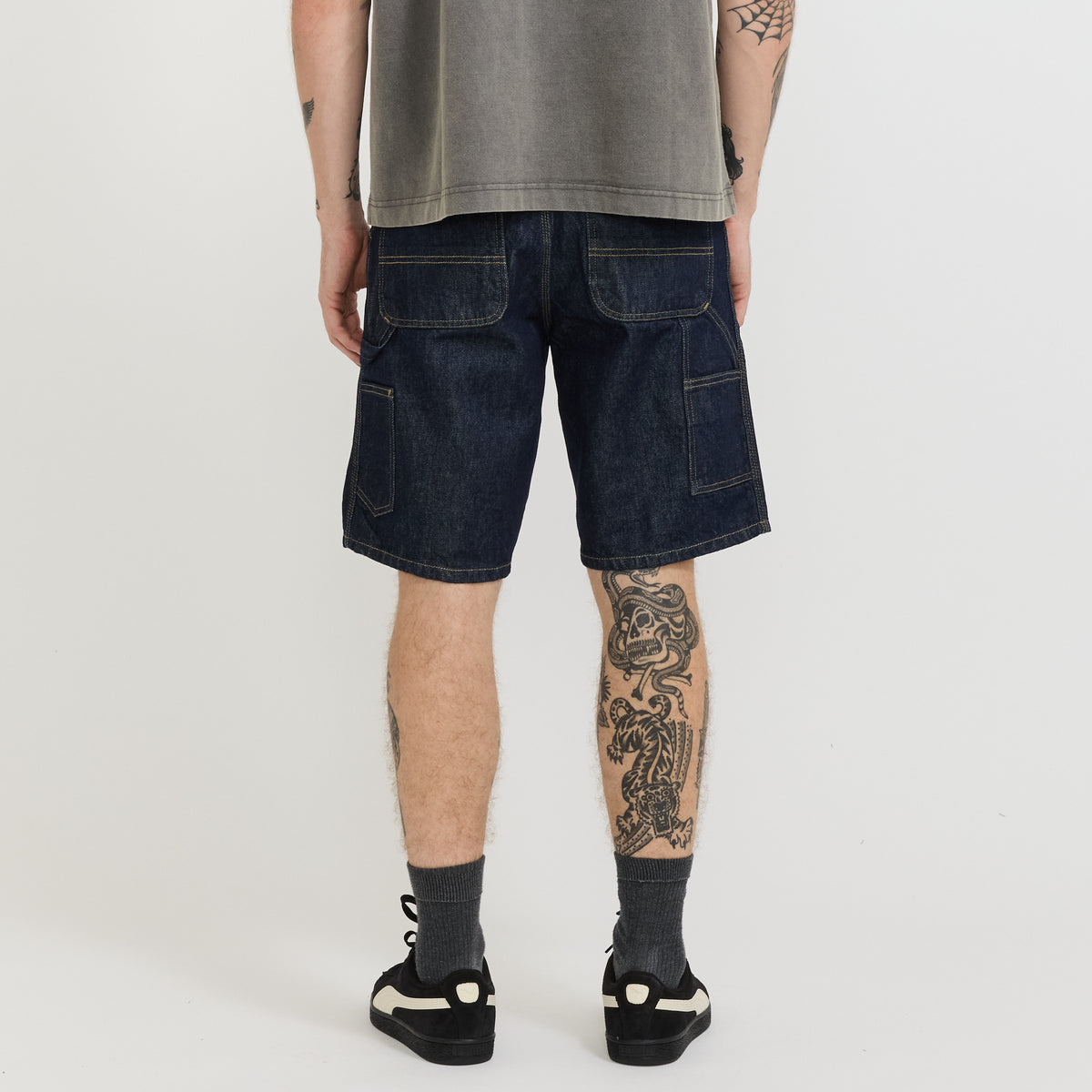 Single Knee Short Blue