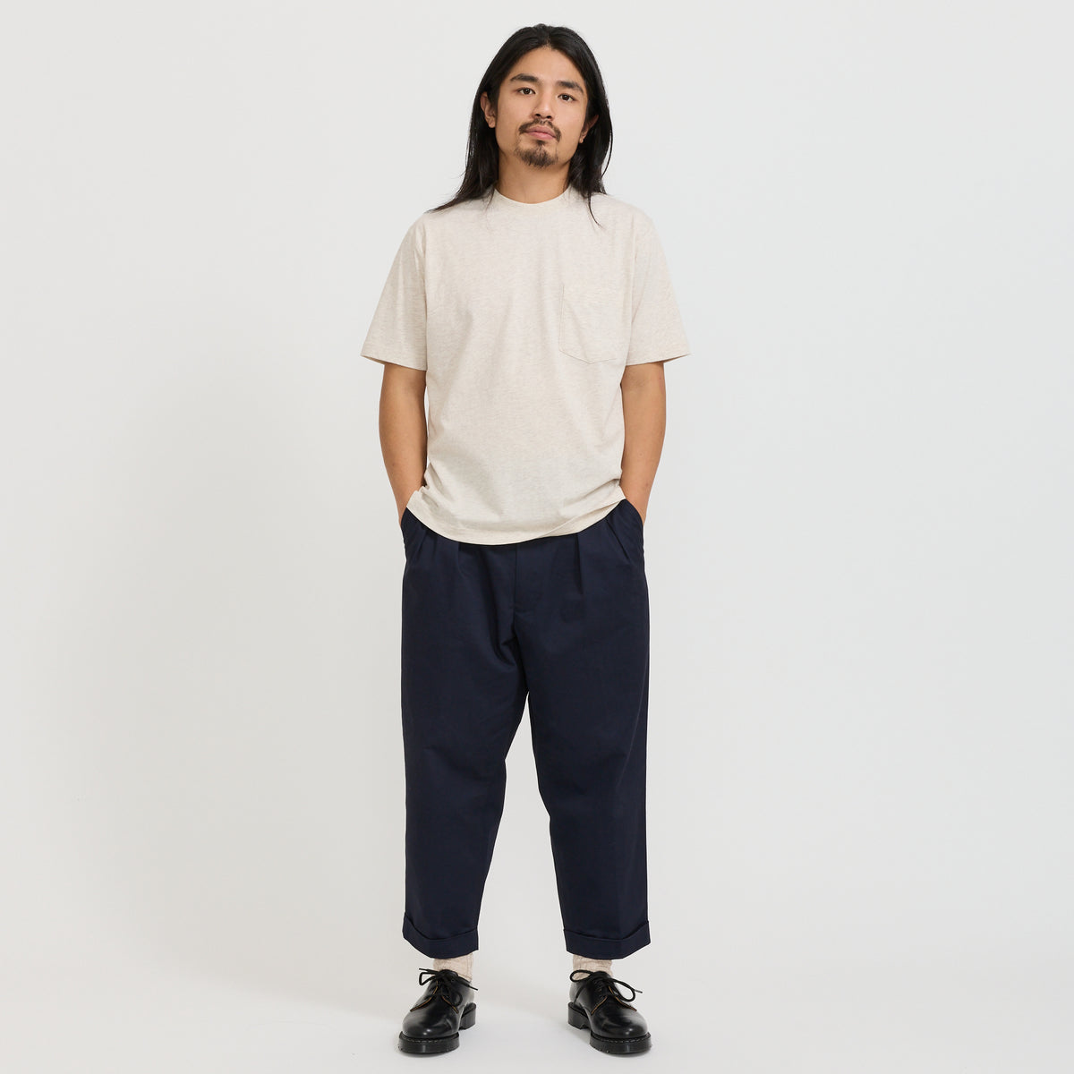 Beams Plus | 2 Pleats Twill Pant Navy | Maplestore